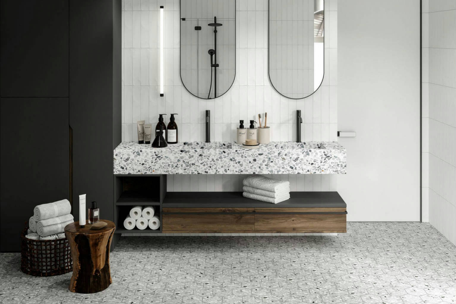 Altea 5.5X6.3” Grey and White Hexagon  | Roma Tile NY