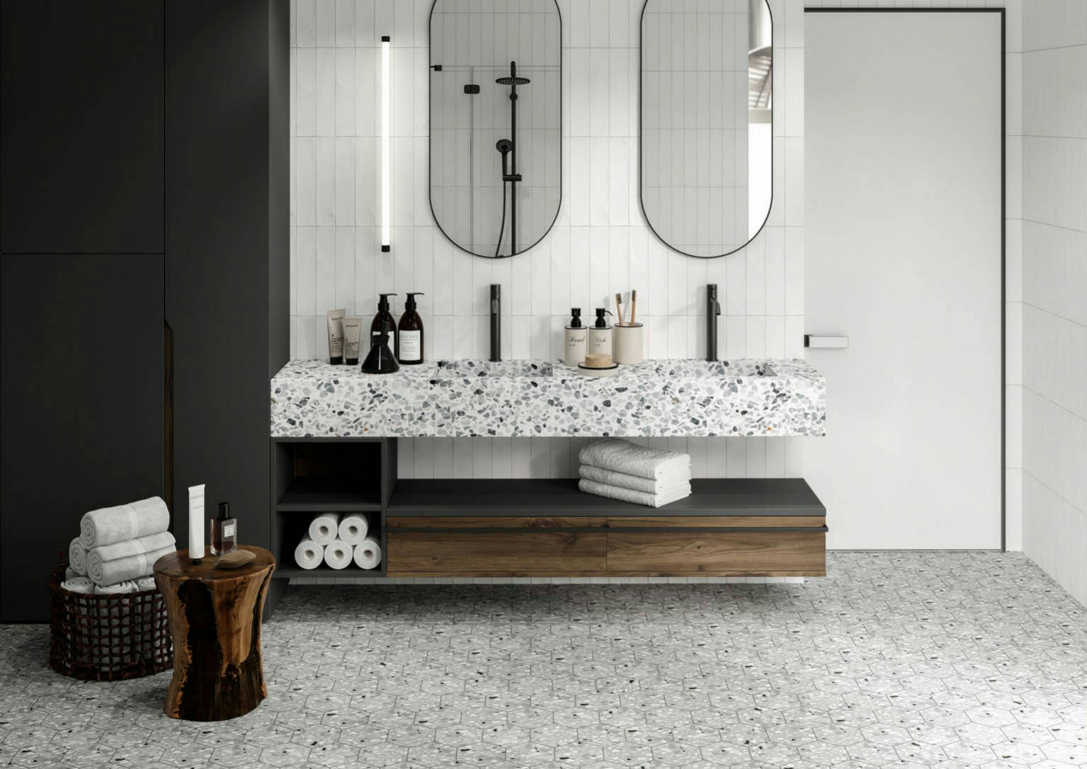 Altea 5.5X6.3” Grey and White Hexagon  | Roma Tile NY