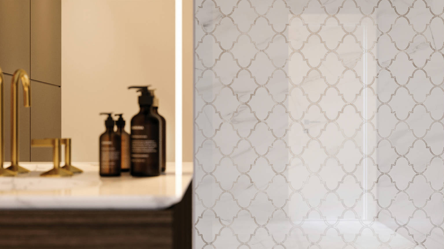 Ardor Infatuation Arabesque Polished Mosaic 3 | Roma Tile NY