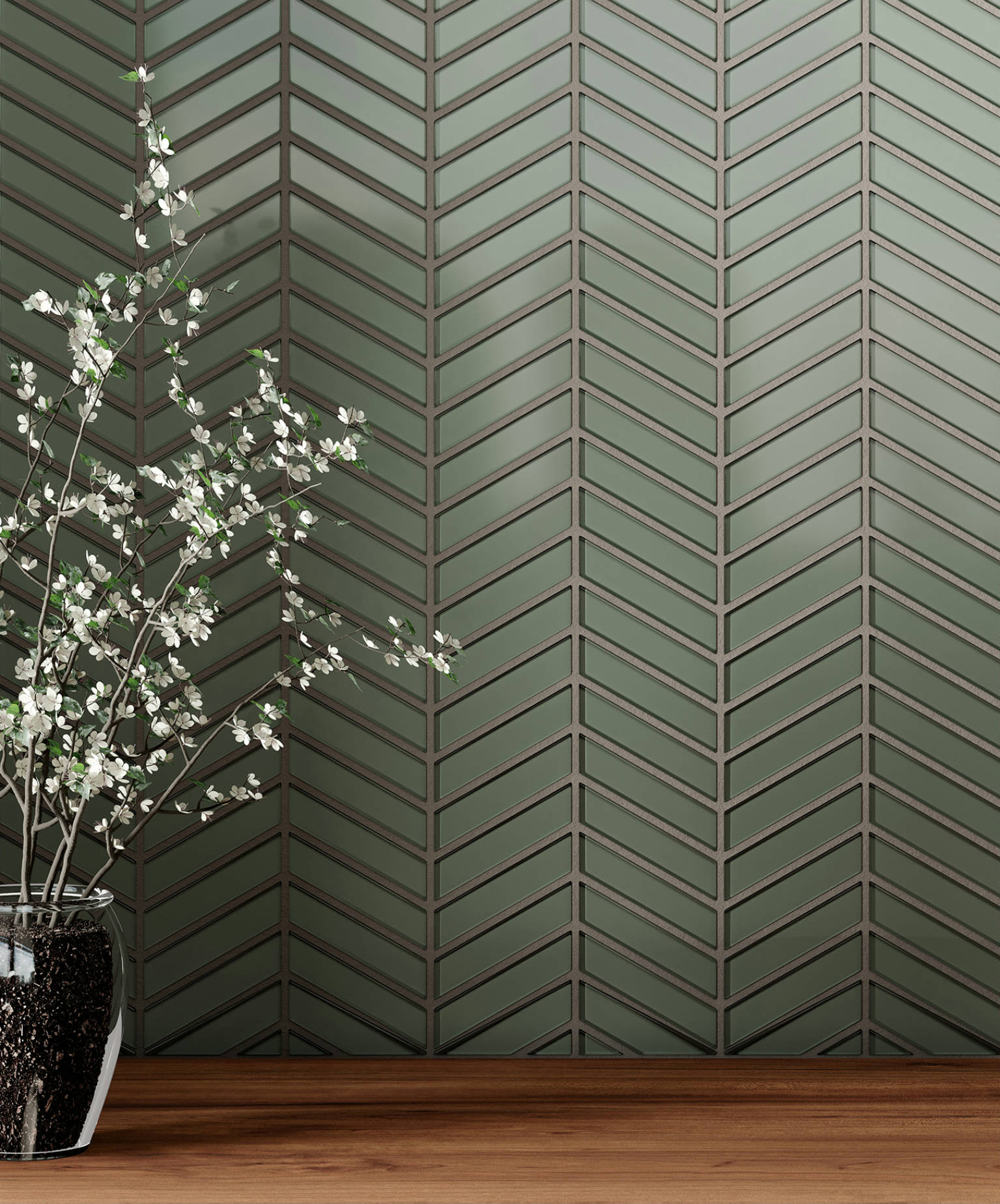 Bliss Element Smoke Chevron Mosaic | Roma Tile NY