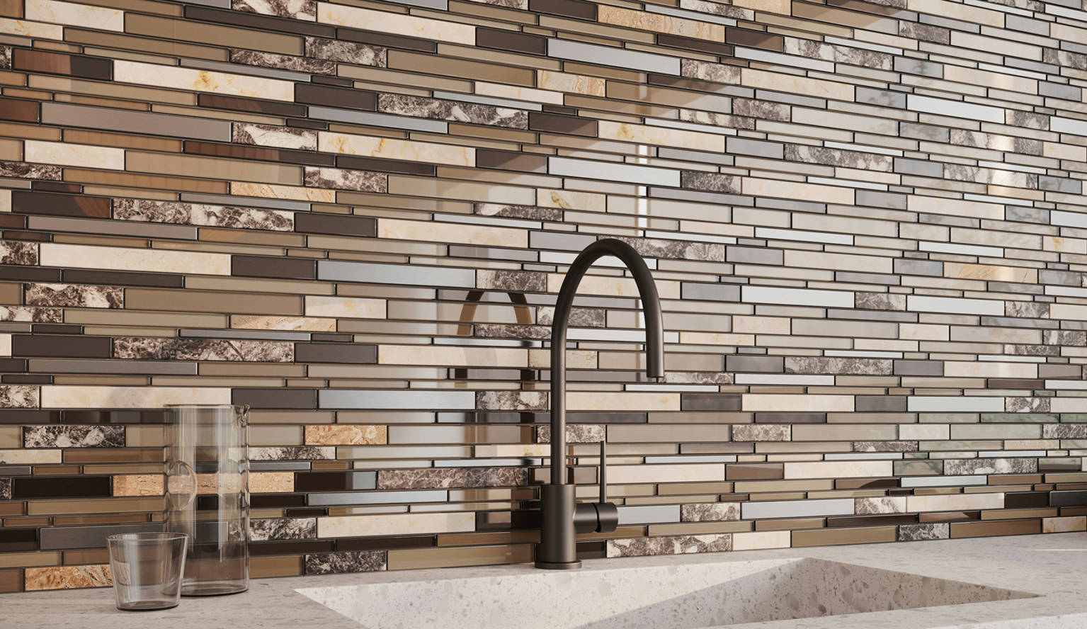 Bliss Stainless Deep Grotto 2 | Roma Tile NY