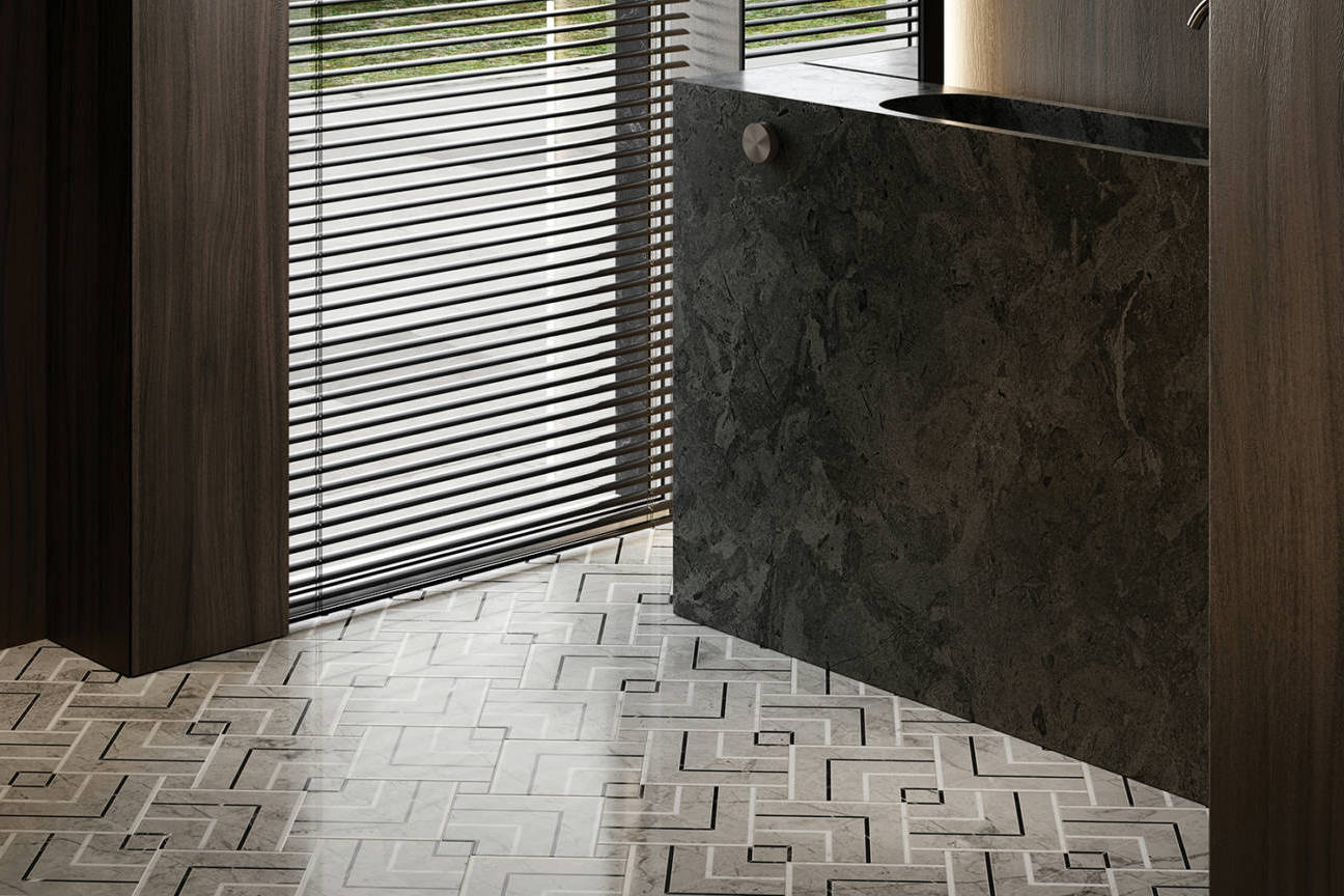 Luxury Roma Argento Picco Mosaic 2 | Roma Tile NY