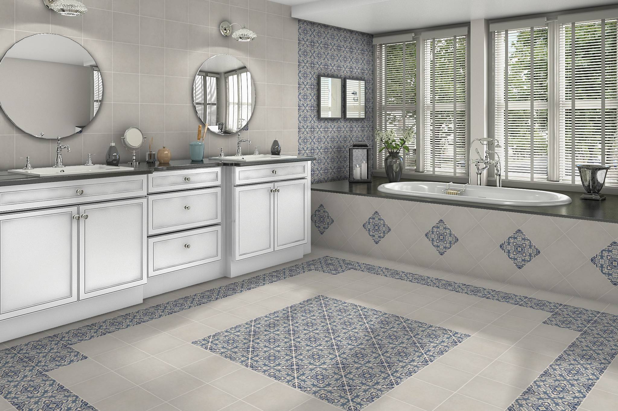 Tapestry Istanbul and Sierra White 9x9 | Roma Tile NY