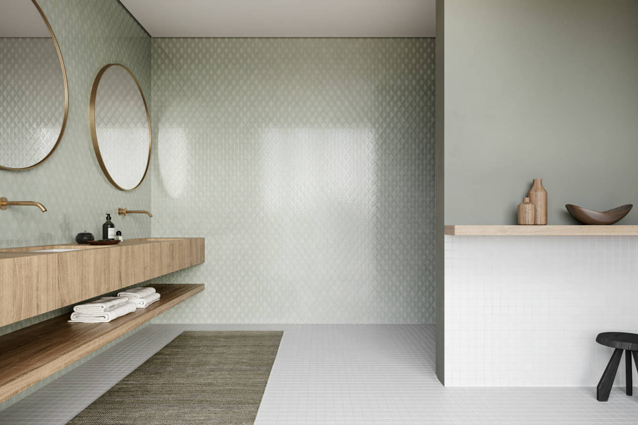 Traditions Soft Sage Glossy Scallop Mosaic | Roma Tile NY