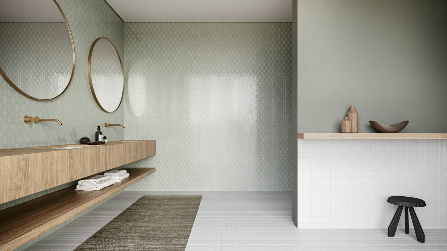 Traditions Soft Sage Glossy Scallop Mosaic | Roma Tile NY