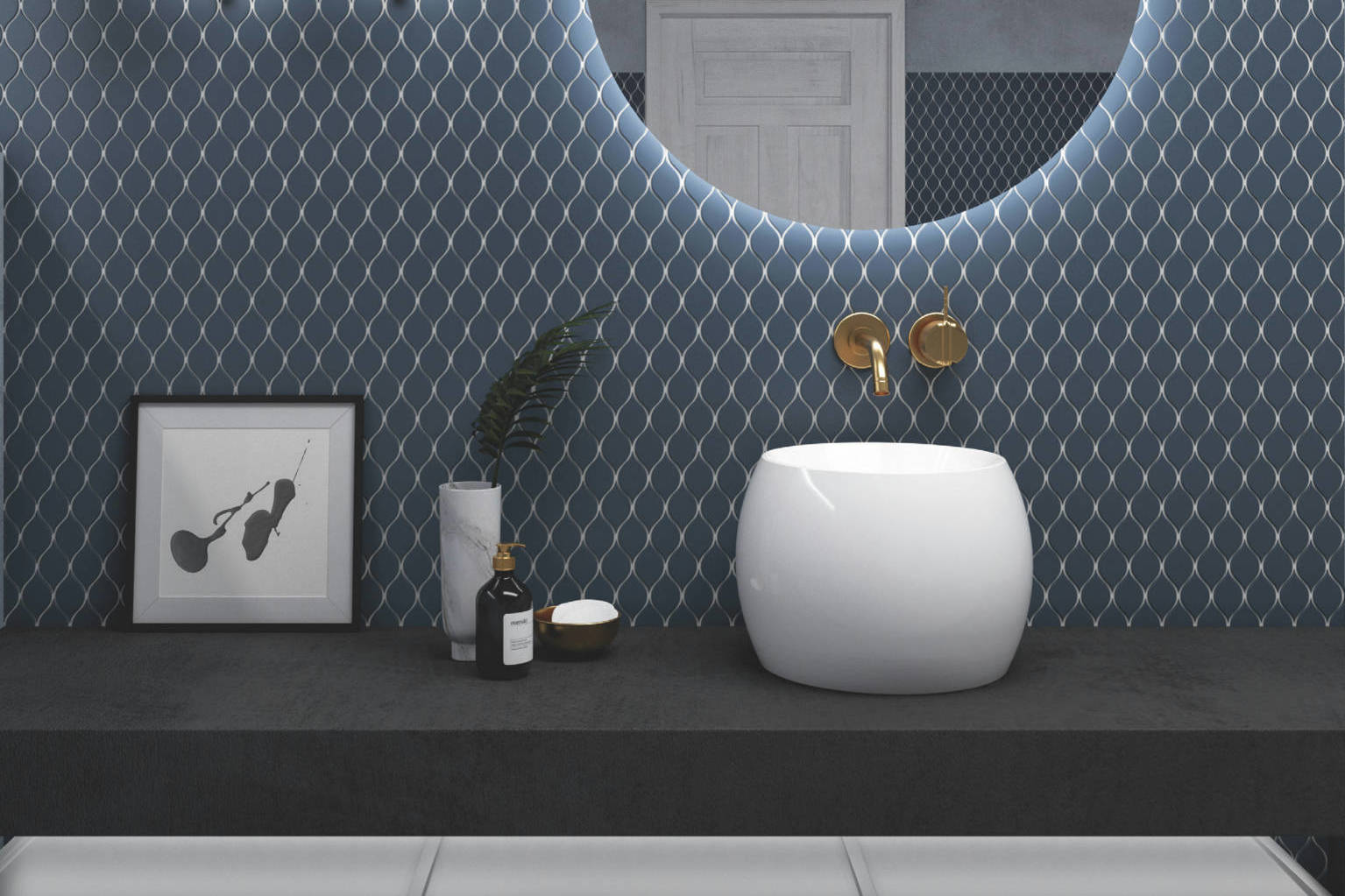 Waves Mosaic, Rockway Mosaic | Roma Tile NY