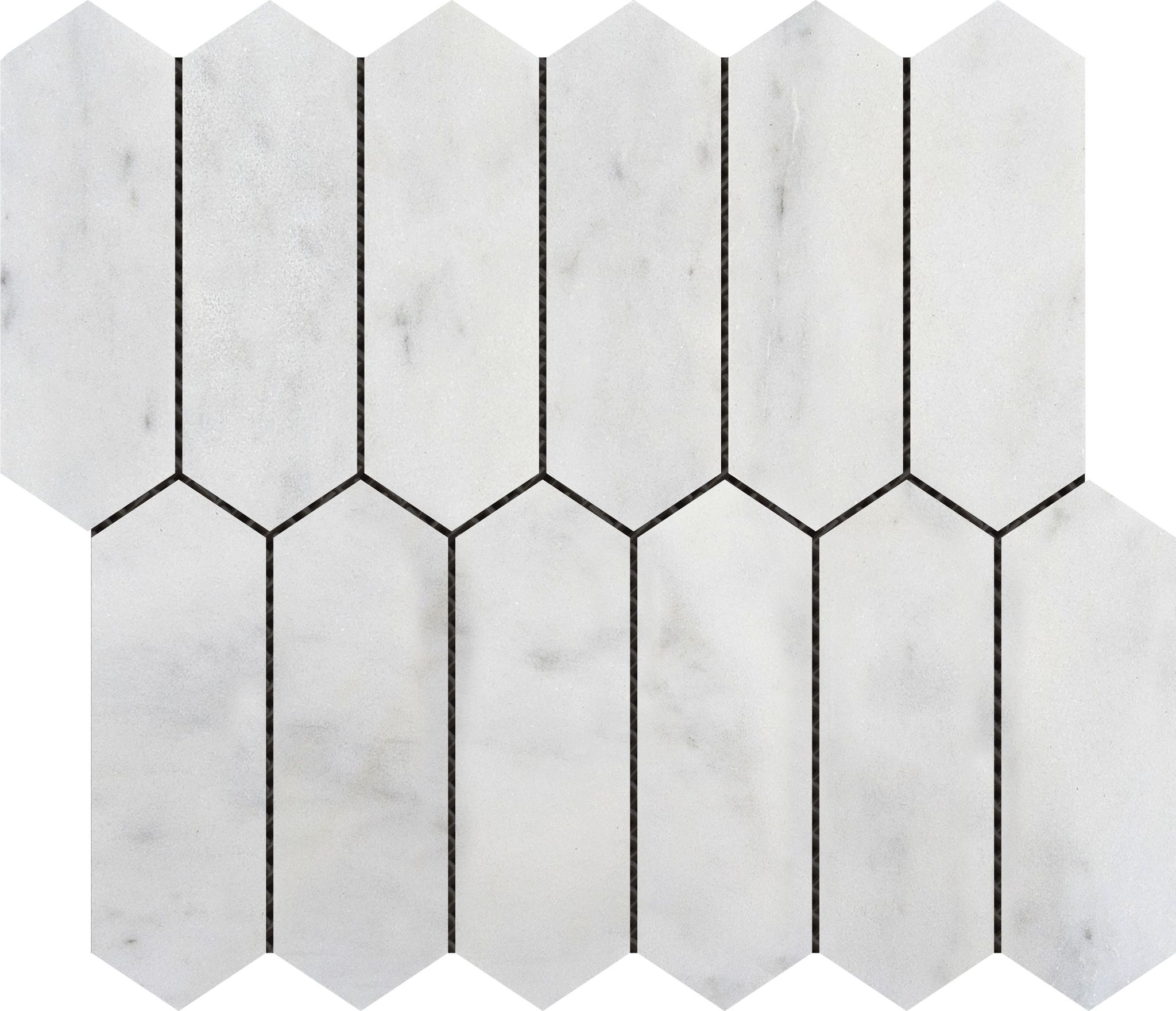 2"x6" Picket White Grey Marble | Roma Tile NY