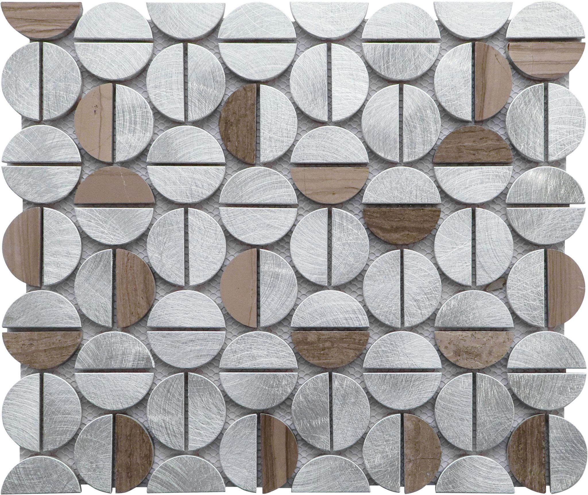 Aluminum & Marble Semi Circle 19 Brown | Roma Tile NY