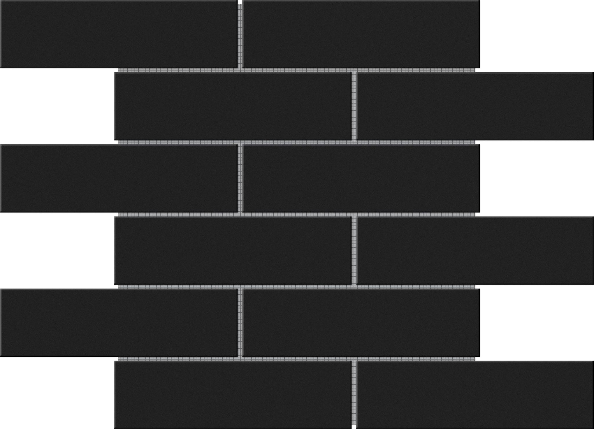 Black Brick Pattern Glossy Glazed Ceramic 2"x6" | Roma Tile NY