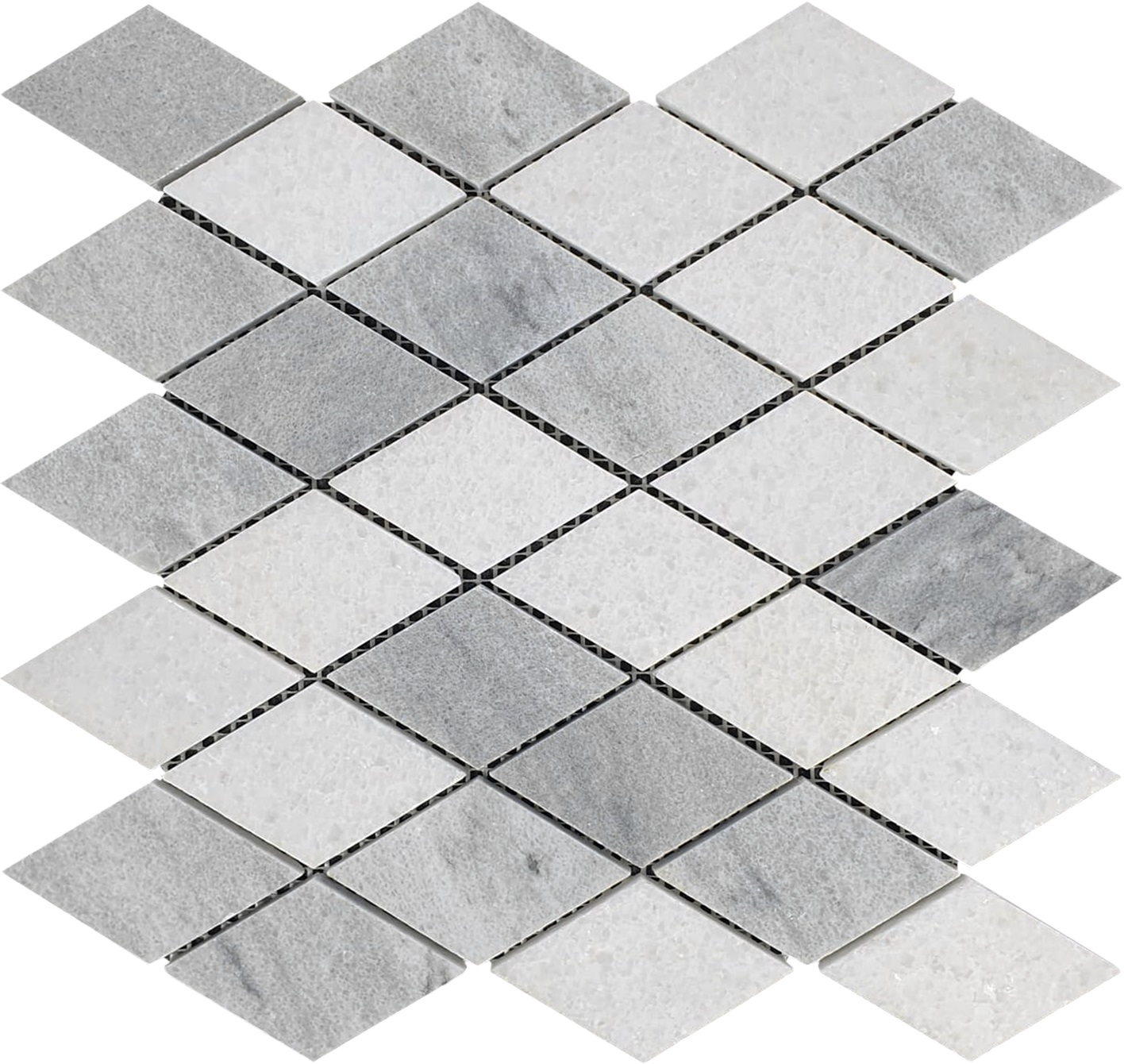 Grey White Multicolor Marble Diamond Honed 11.4"x11.3" | Roma Tile NY