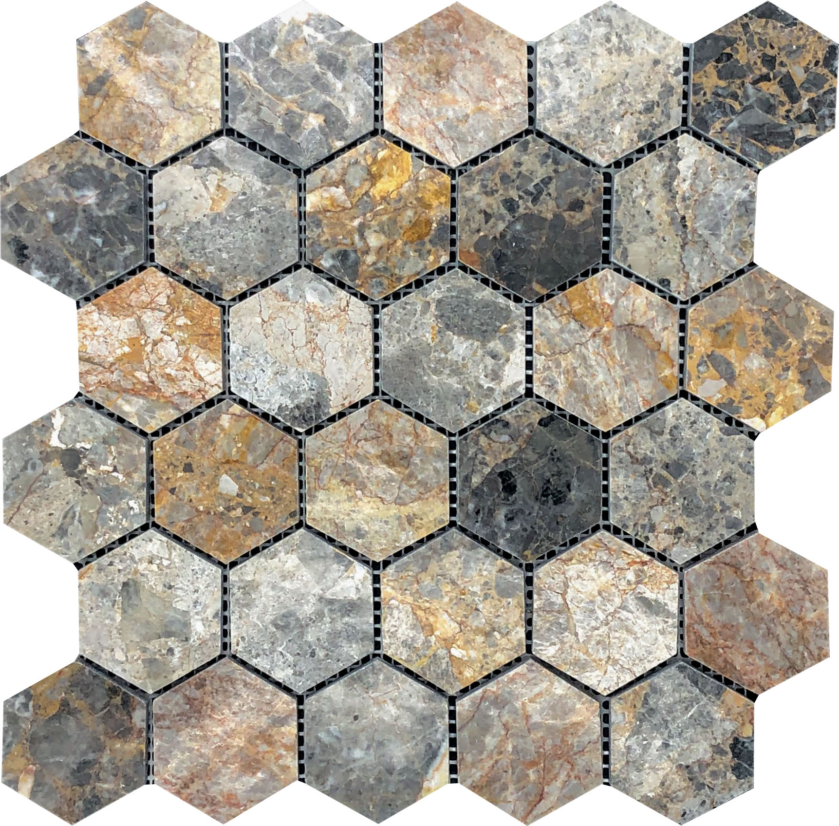 Hexagon Royal Vein Mosaic | Roma Tile NY
