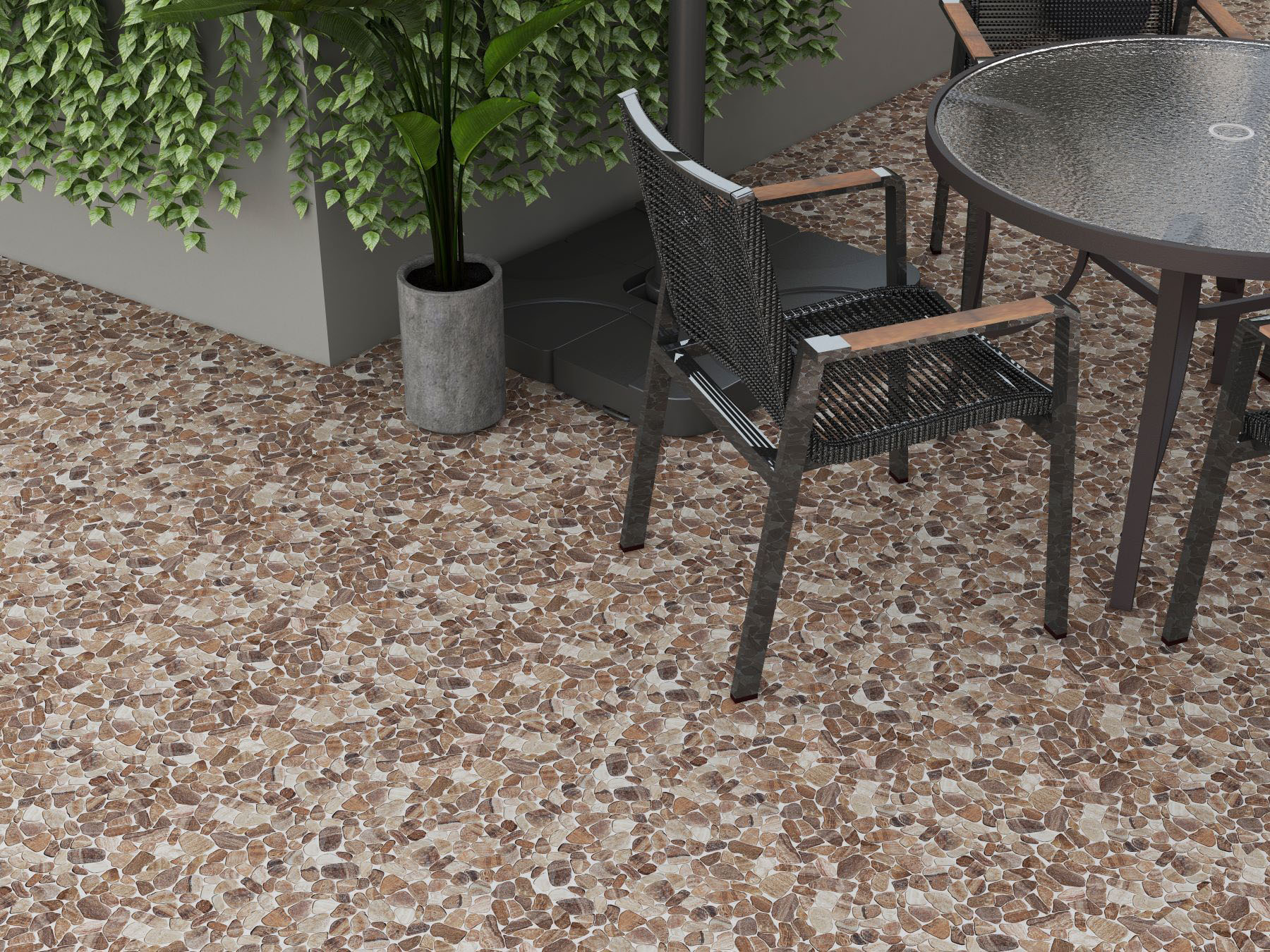 Mini Opus Matte Beige Brown Marble Stone Interlocking  | Roma Tile NY