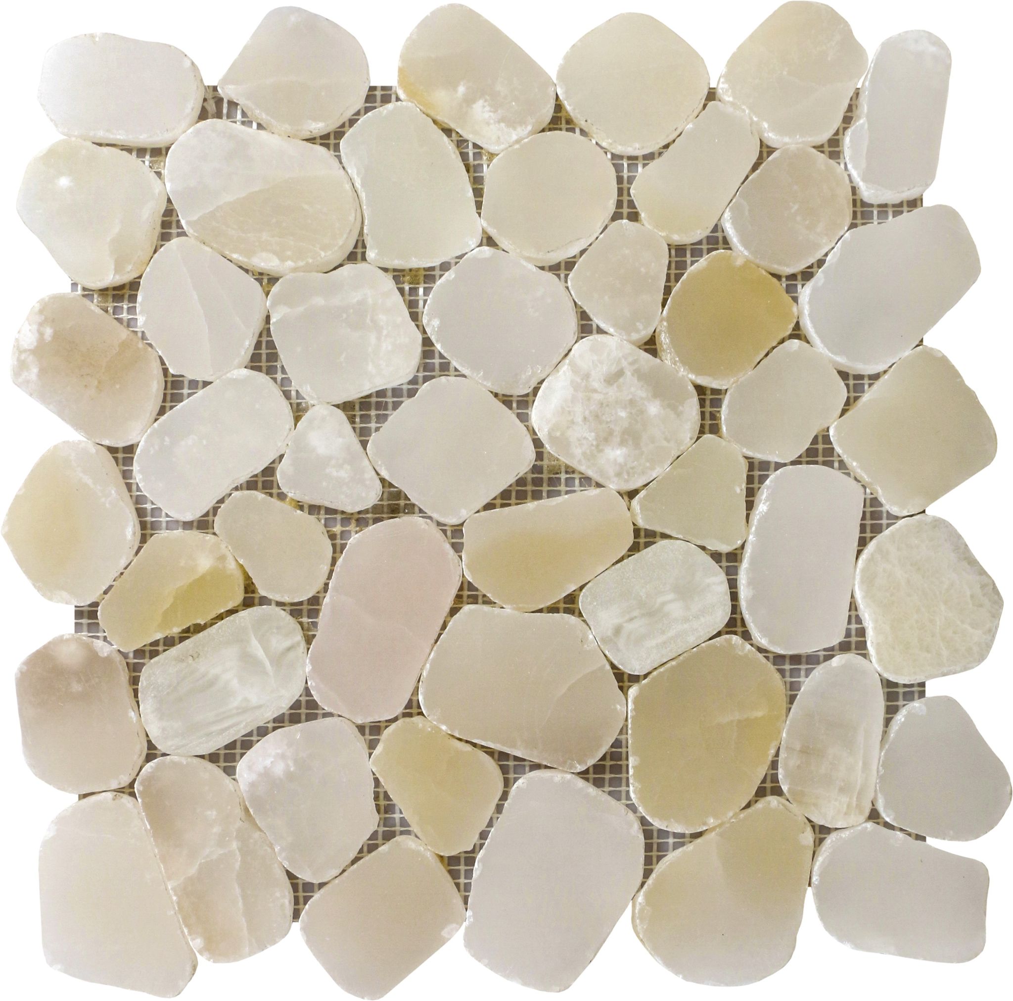 Onyx Light Beige Pebble Mosaic 12"x12" | Roma Tile NY