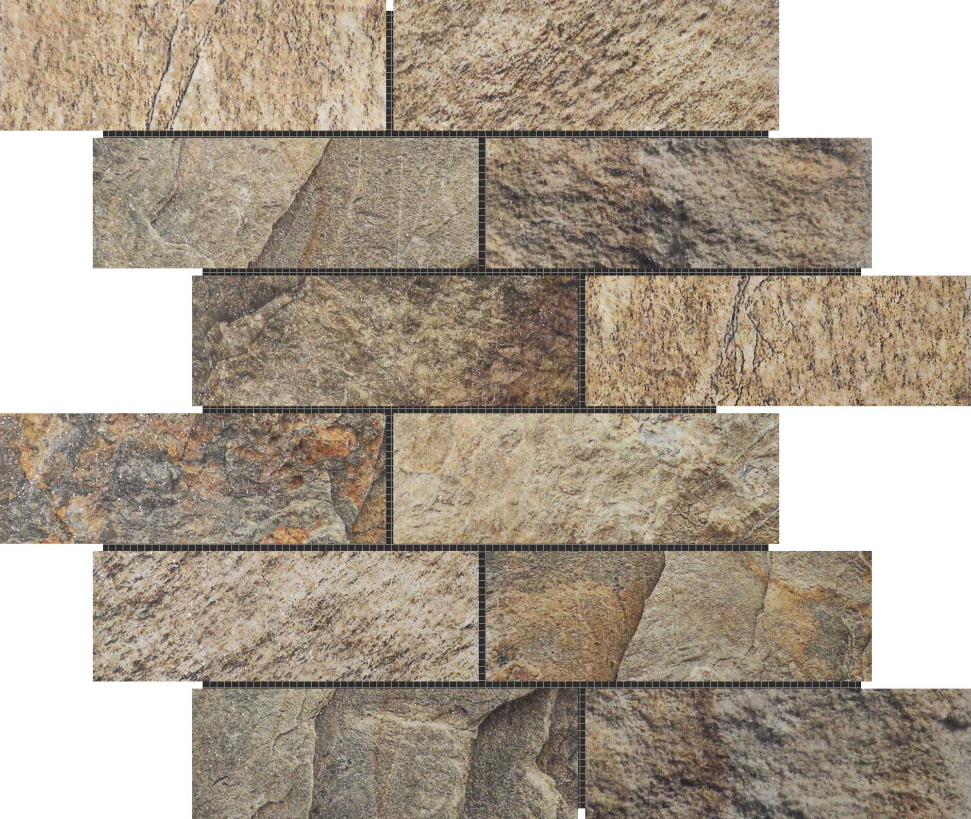 Slate Stone Beige Glazed Ceramic 2"x6" Brick | Roma Tile NY