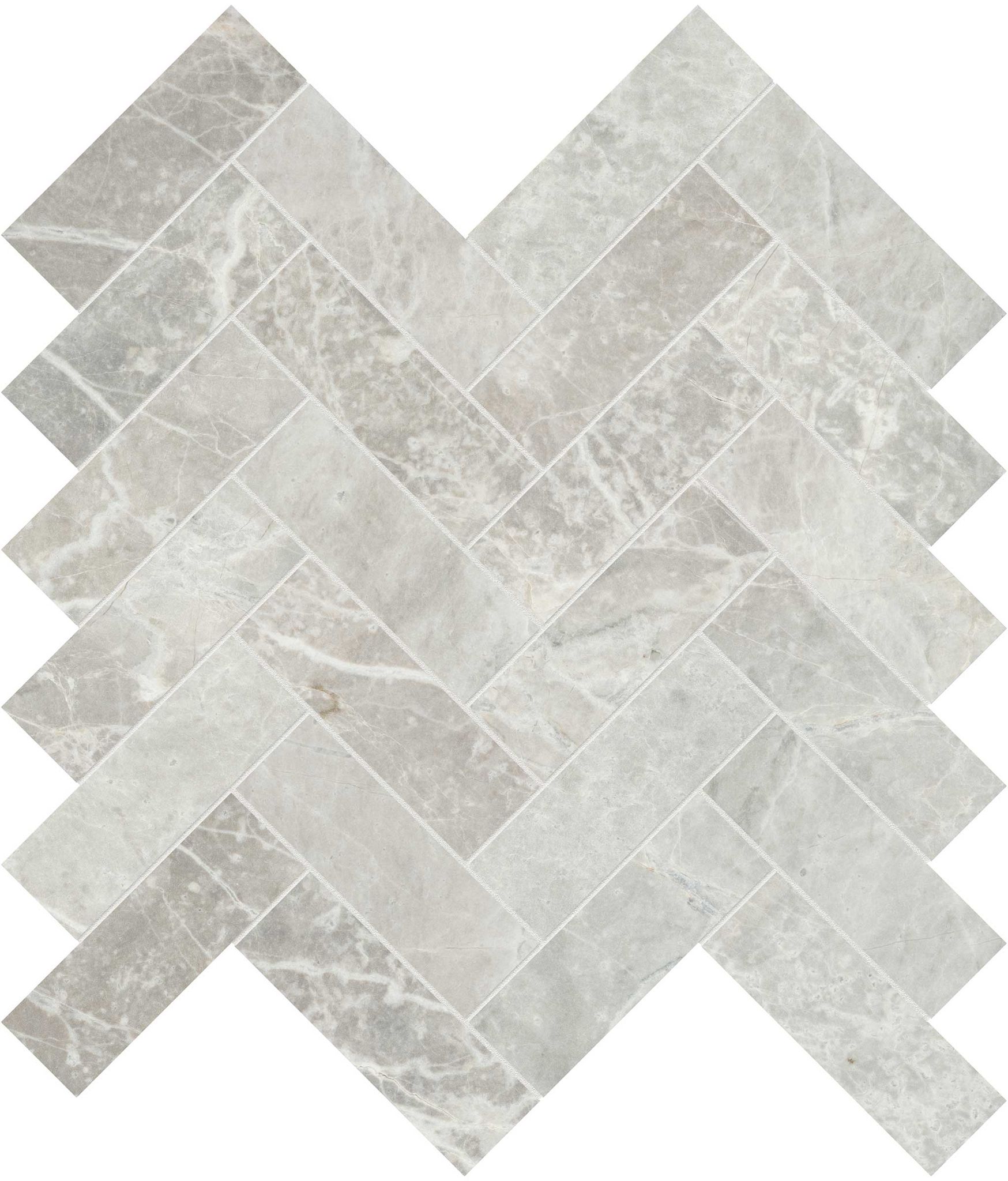 Apollo Argento 1.25x4 Herringbone Mosaic | Roma Tile NY