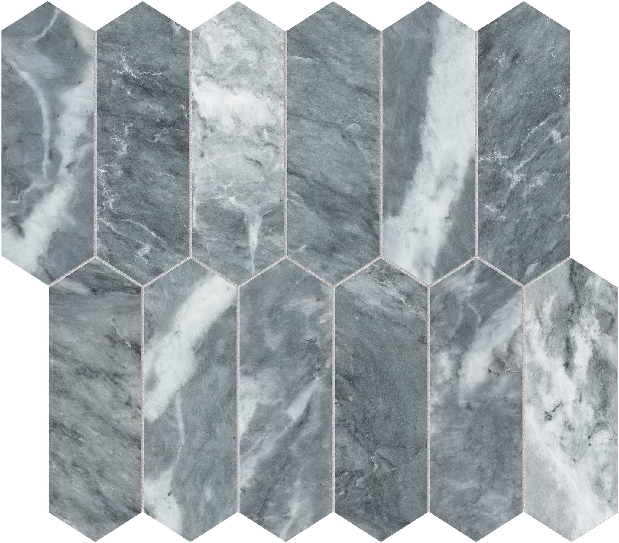 Aqua Intenso 2x6 Picket Mosaic | Roma Tile NY