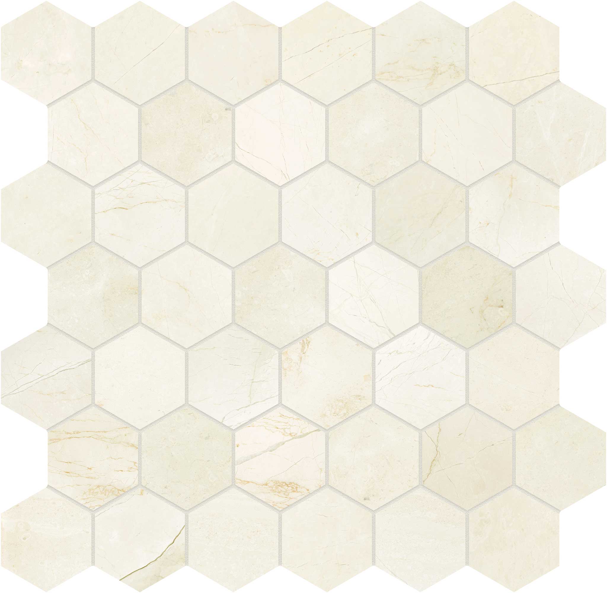 Avorio Crema 2 Hexagon Mosaic | Roma Tile NY