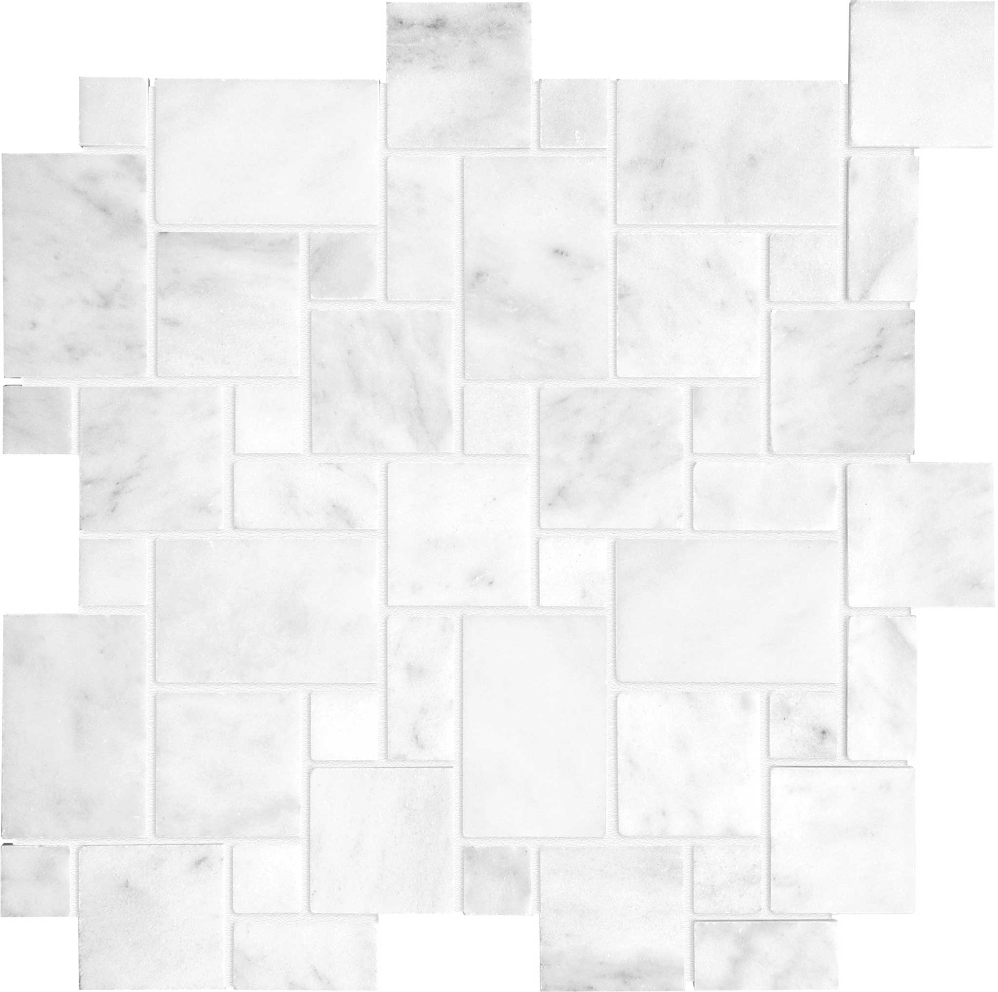 Bianco Venatino Mini Versailles Polished Mosaic | Roma Tile NY