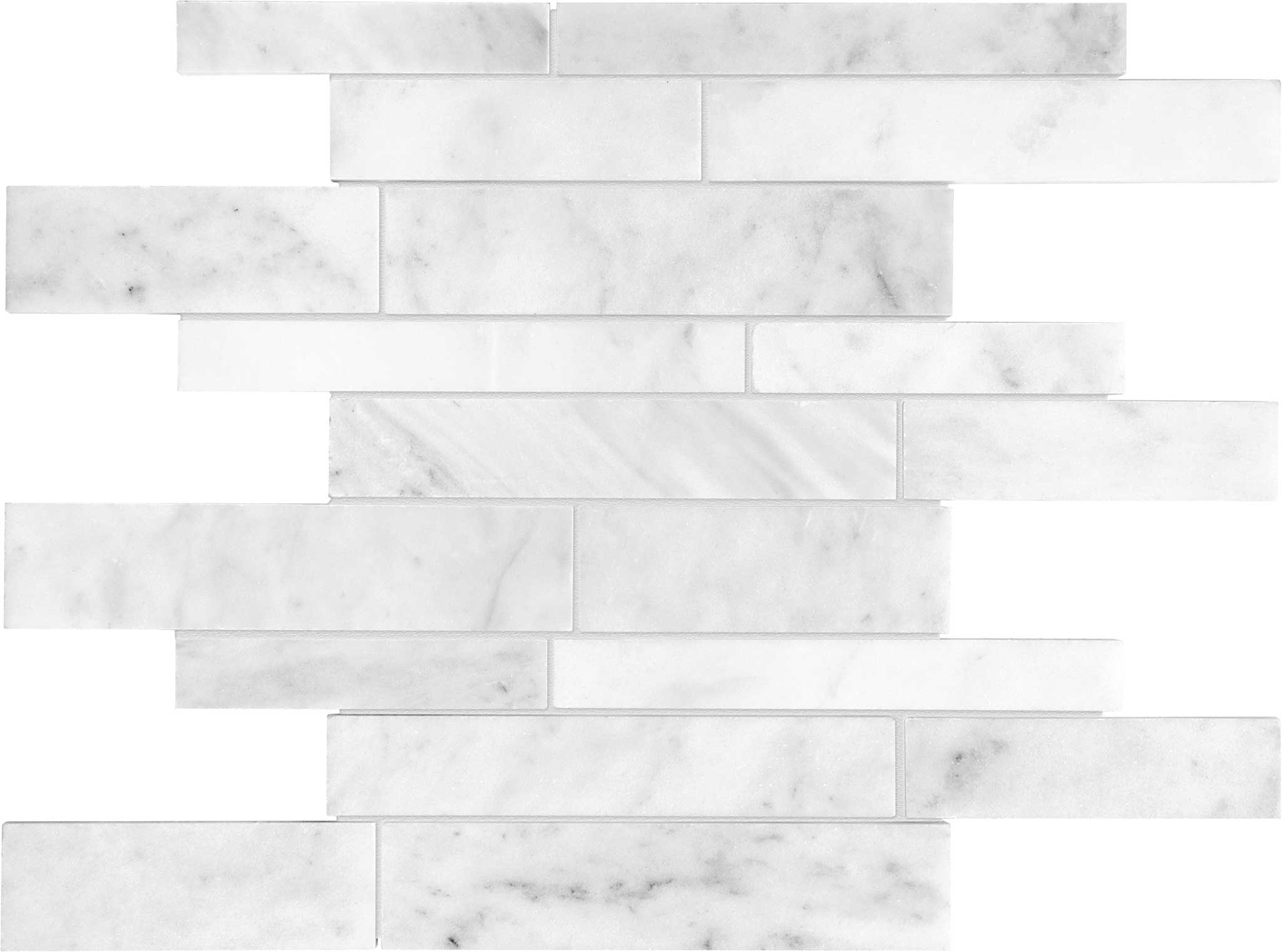 Bianco Venatino Random Strip Honed Mosaic | Roma Tile NY