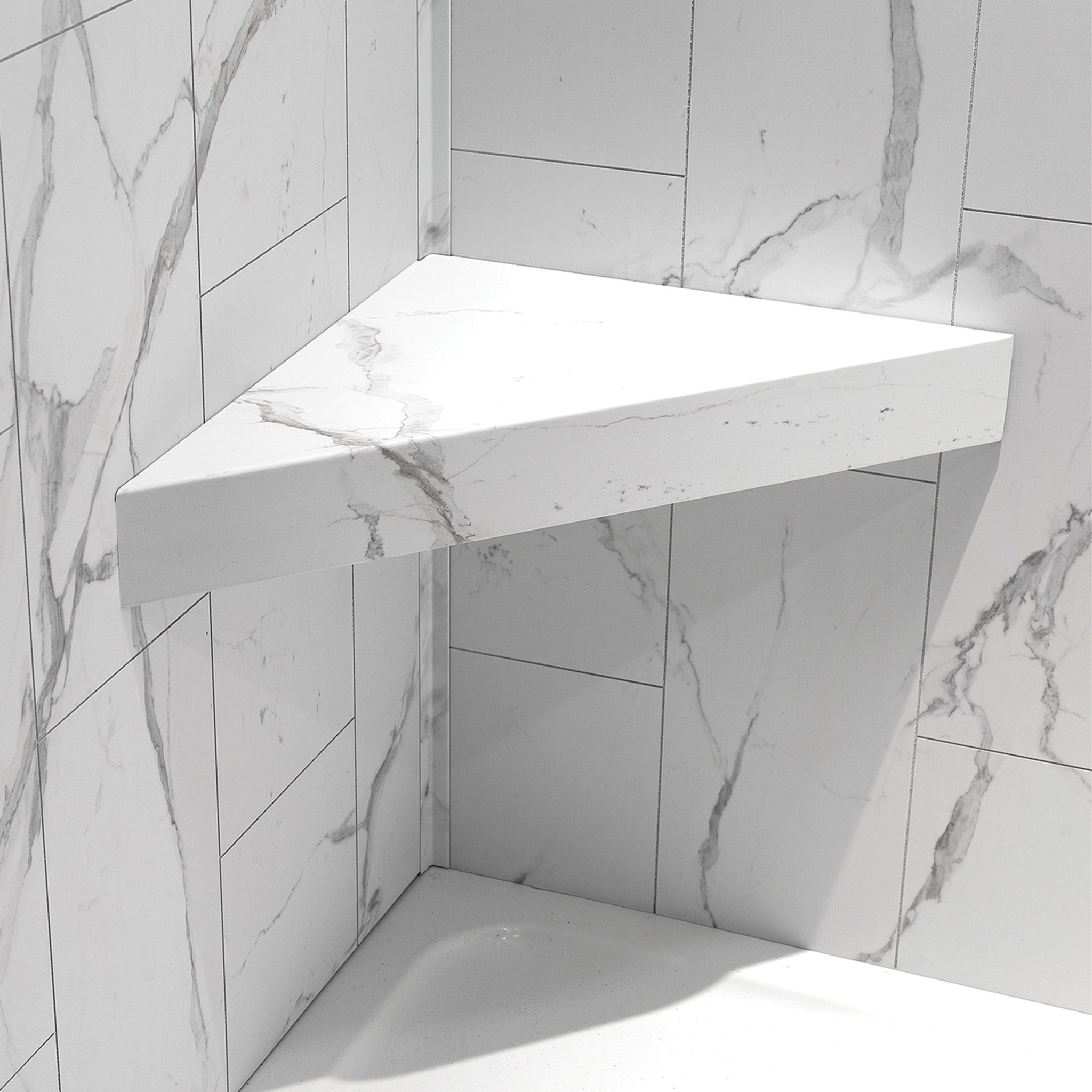 Carrara Marble Shower Bench 26x18.63x3 | Roma Tile NY