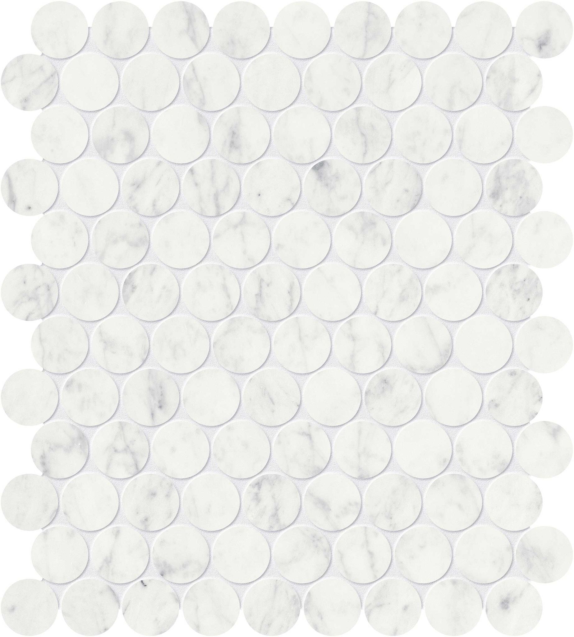 Eterna Bianco 1.25 Honed Penny Round Mosaic | Roma Tile NY