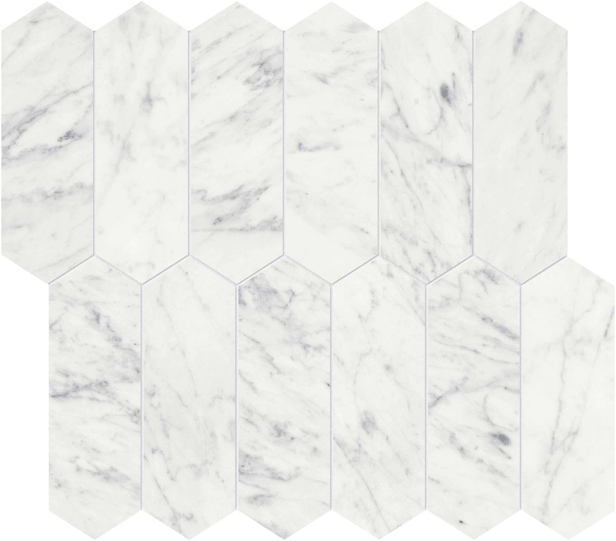 Eterna Bianco 2x6 Polished Picket Mosaic | Roma Tile NY