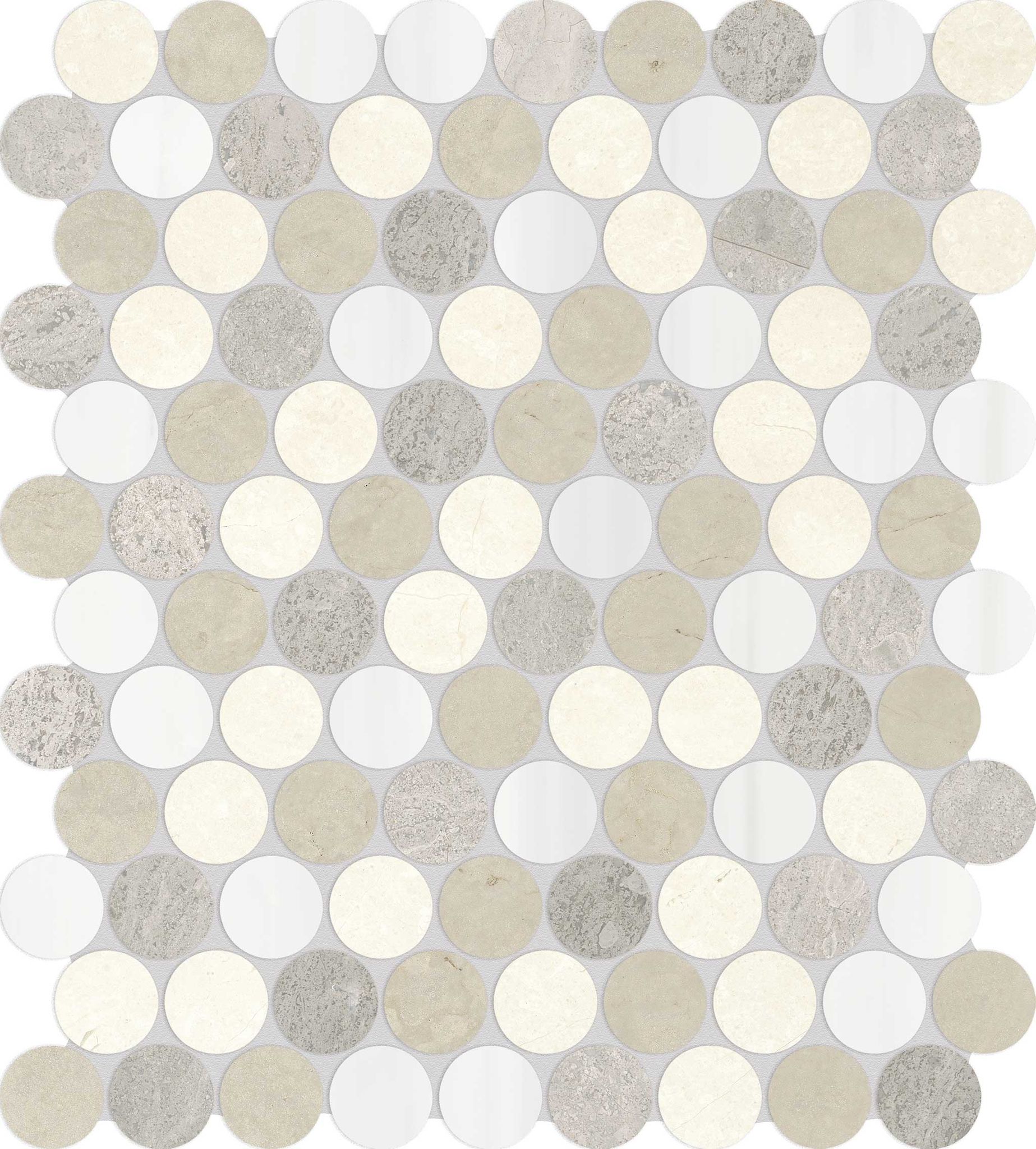 Utopio 1.25 Penny Round Dune Mosaic | Roma Tile NY