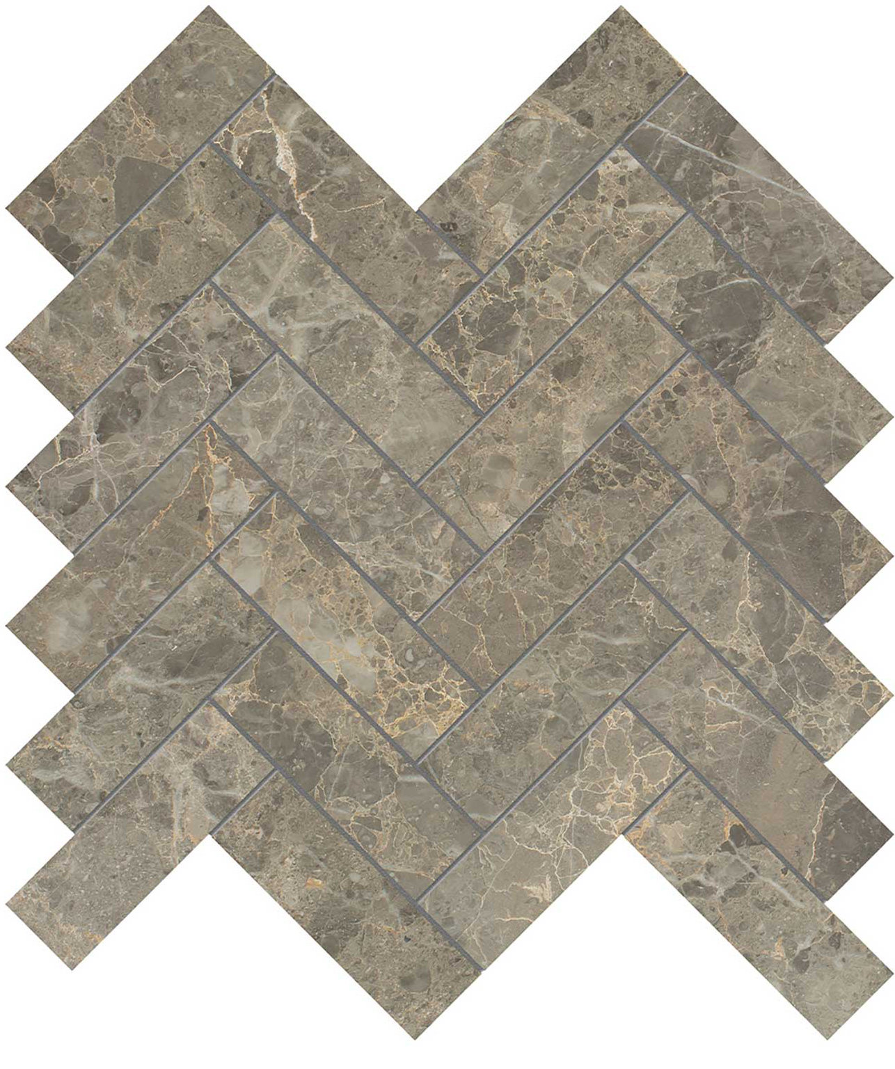 Velutto Ash 1.25x4 Herringbone Mosaic | Roma Tile NY