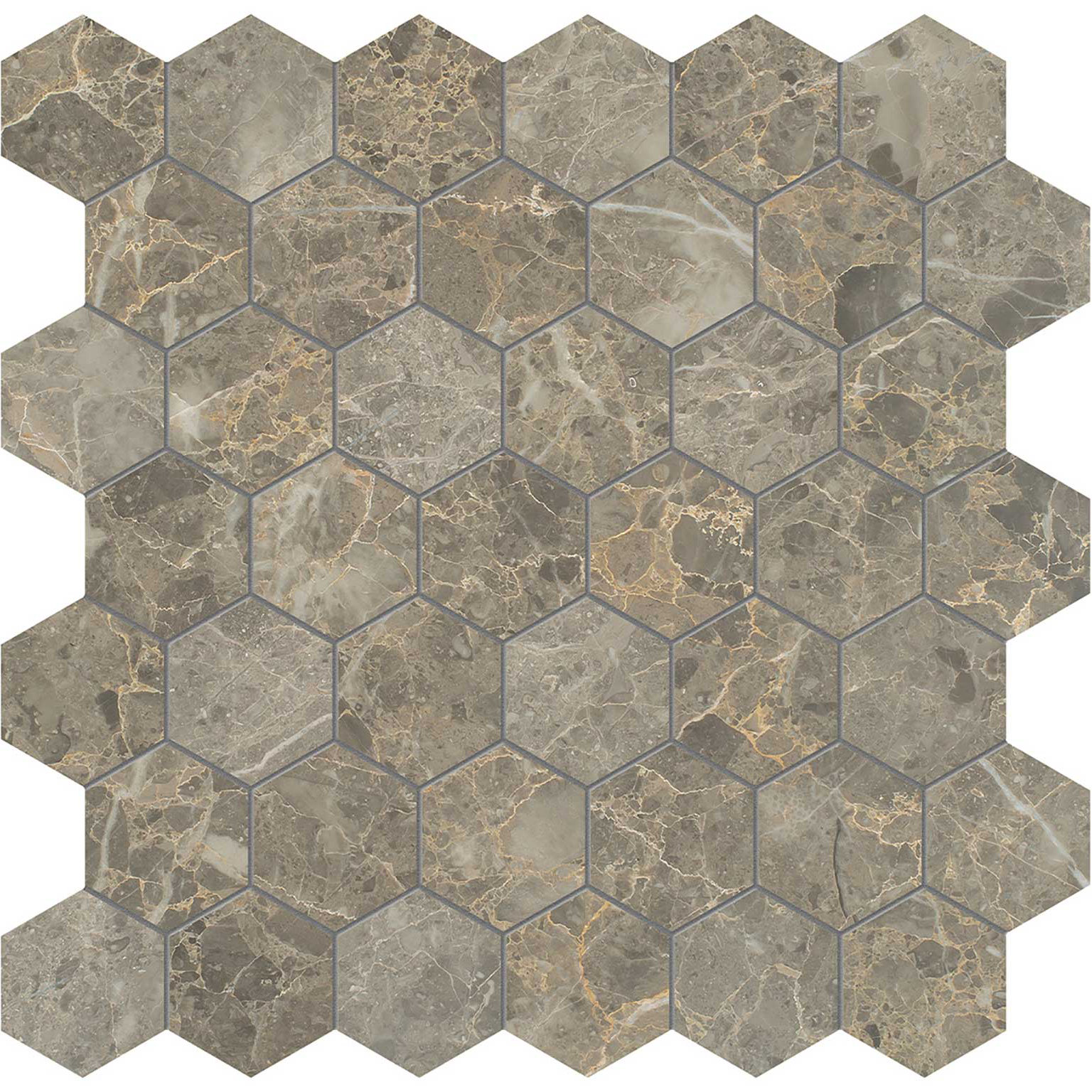 Velutto Ash 2 Hexagon Mosaic | Roma Tile NY