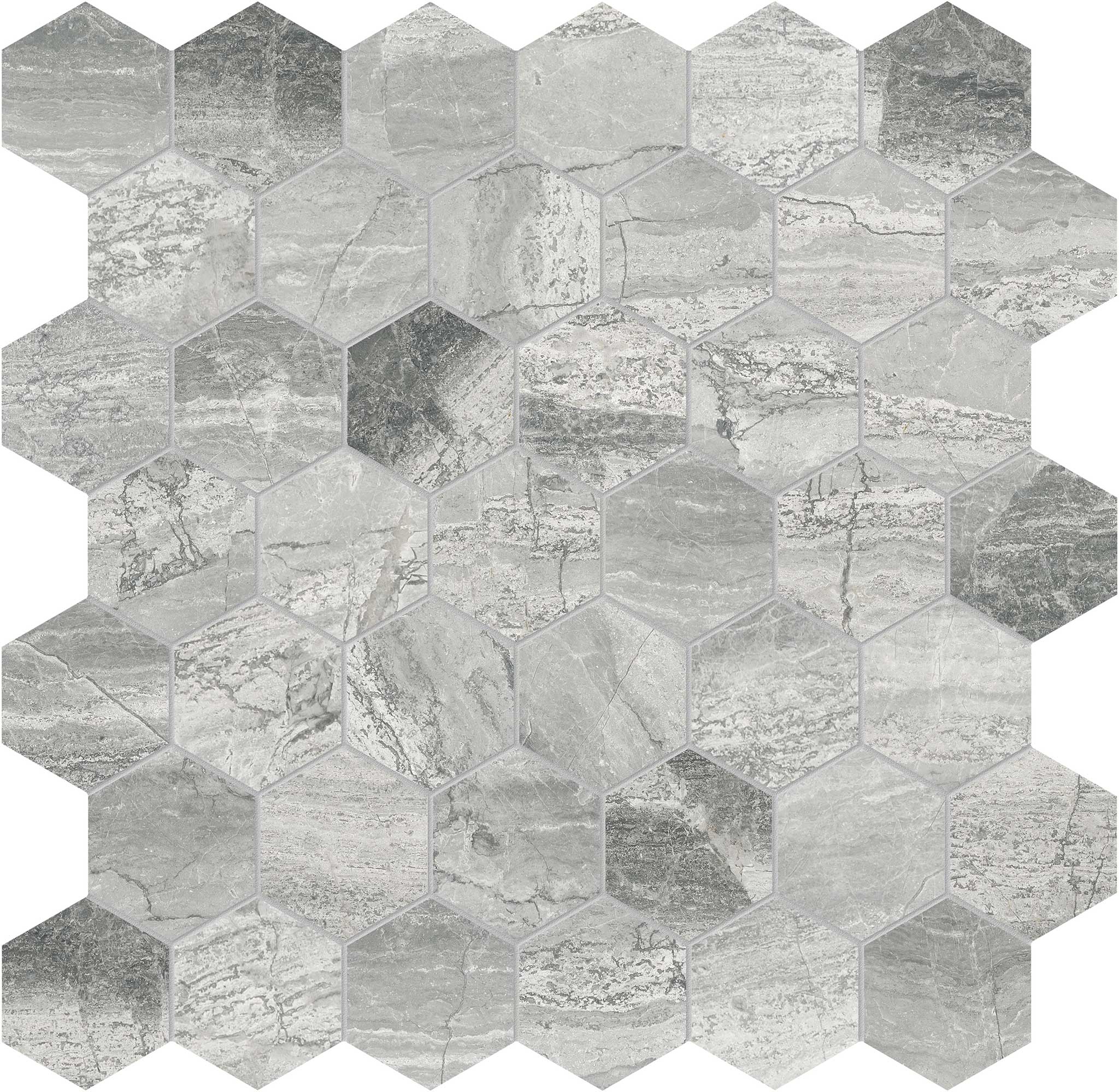 Volcana Notte 2 Hexagon Mosaic | Roma Tile NY