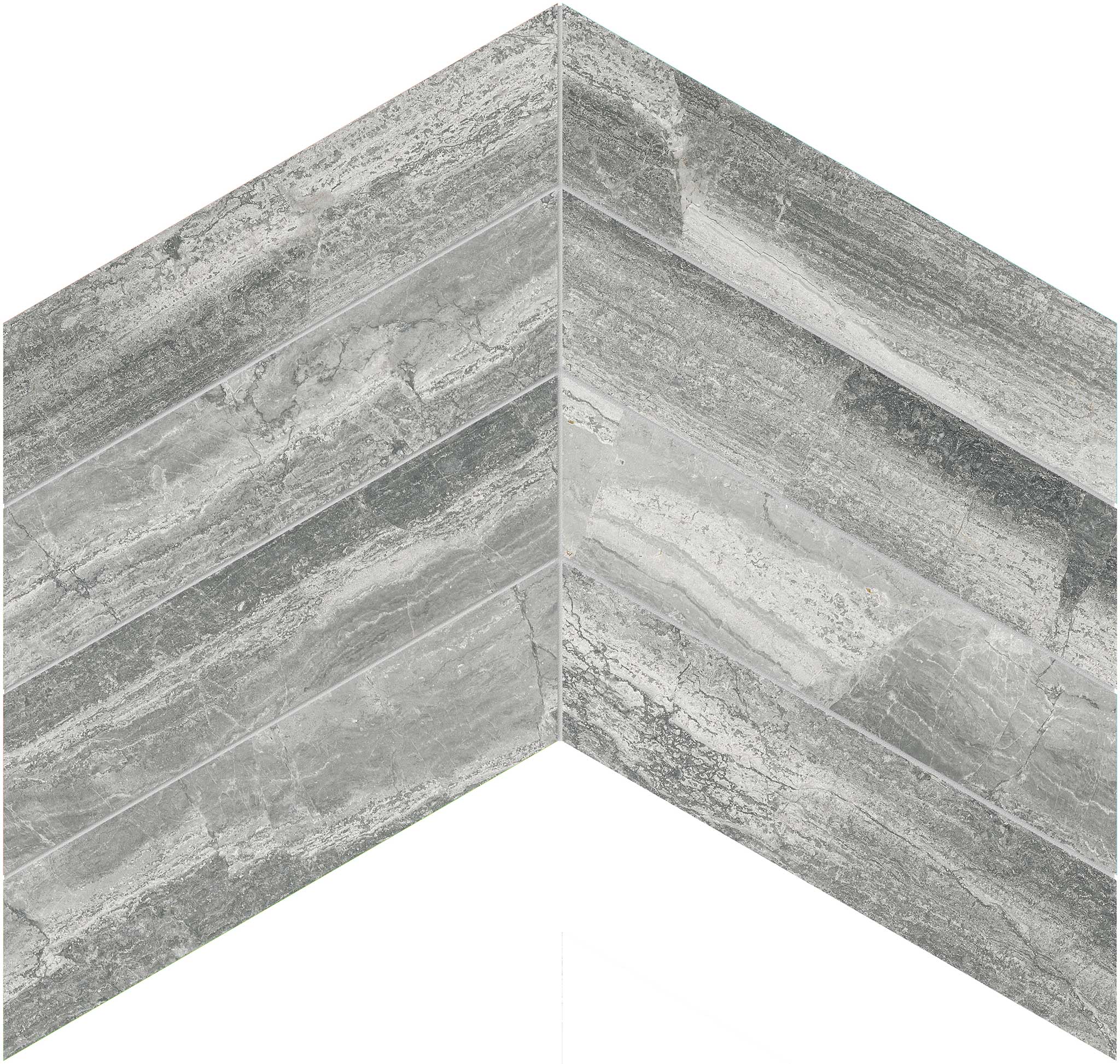 Volcana Notte 2x8.5 Chevron Mosaic | Roma Tile NY