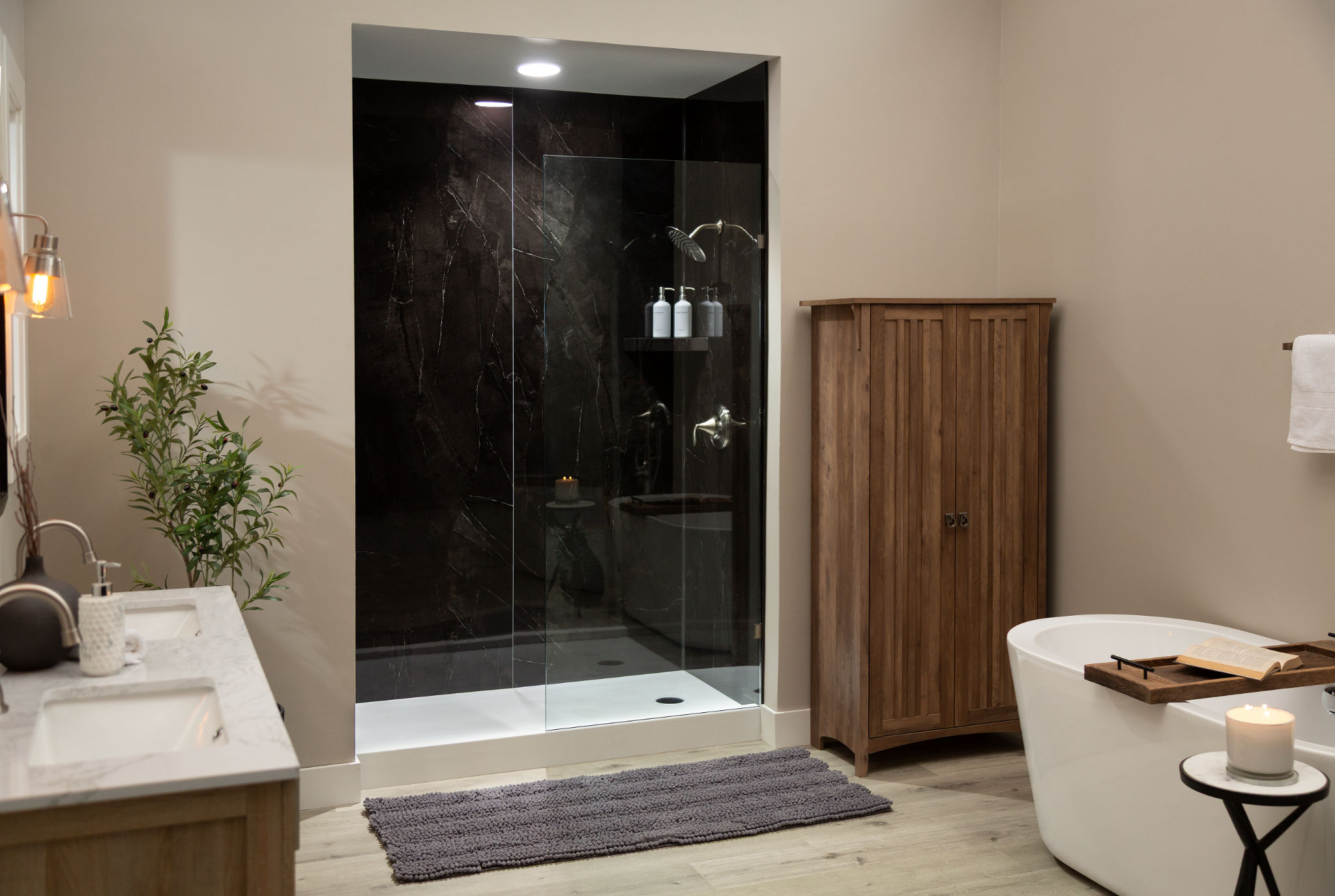 Black Ice Gloss Shower Wall Kit 30x60x94 | Roma Tile NY