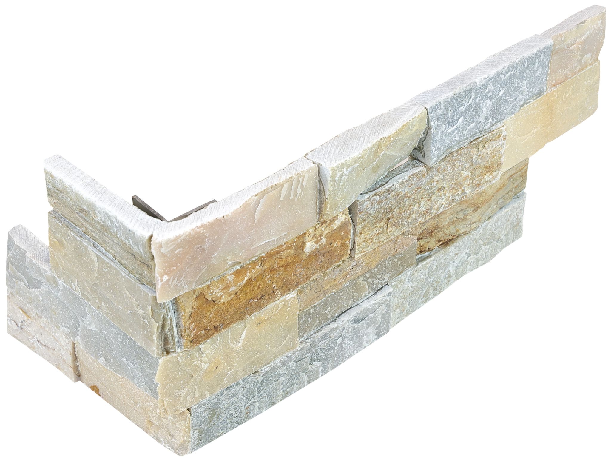 Ledger Stone 6x18 Beach Walk Assembled Corner | Roma Tile NY