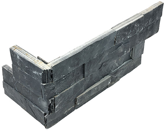 Ledger Stone 6x18 Carbon Assembled Corner | Roma Tile NY