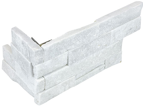 Ledger Stone 6x18 Glacier Assembled Corner | Roma Tile NY