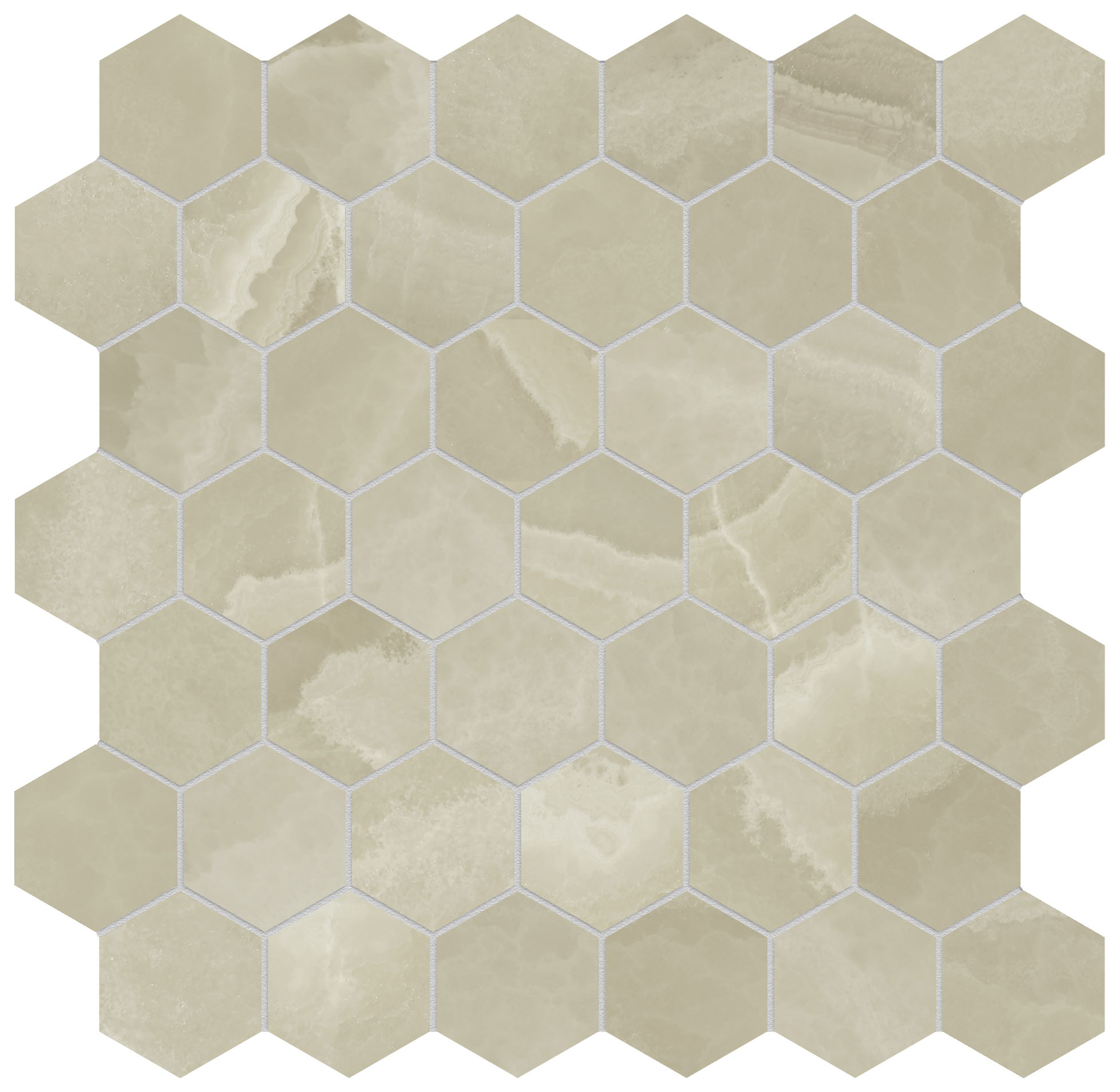 Lustra 2" Hex Onyx Hazel Honed | Roma Tile NY