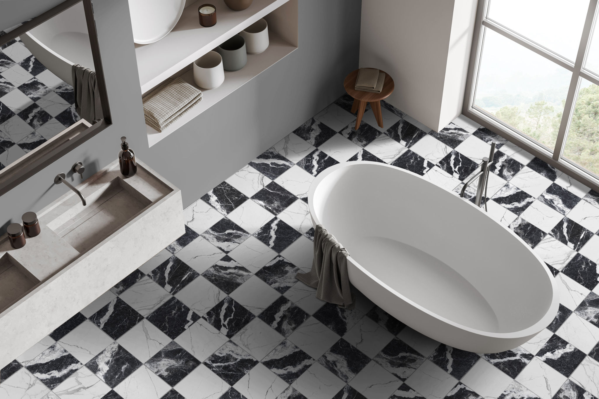 Obsession Nero & Statuario 2 | Roma Tile NY