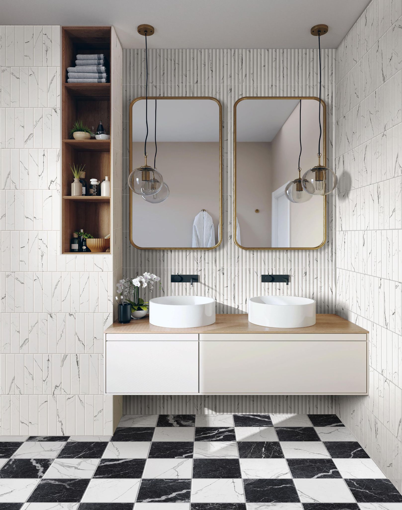 Obsession Statuario % Nero | Roma Tile NY