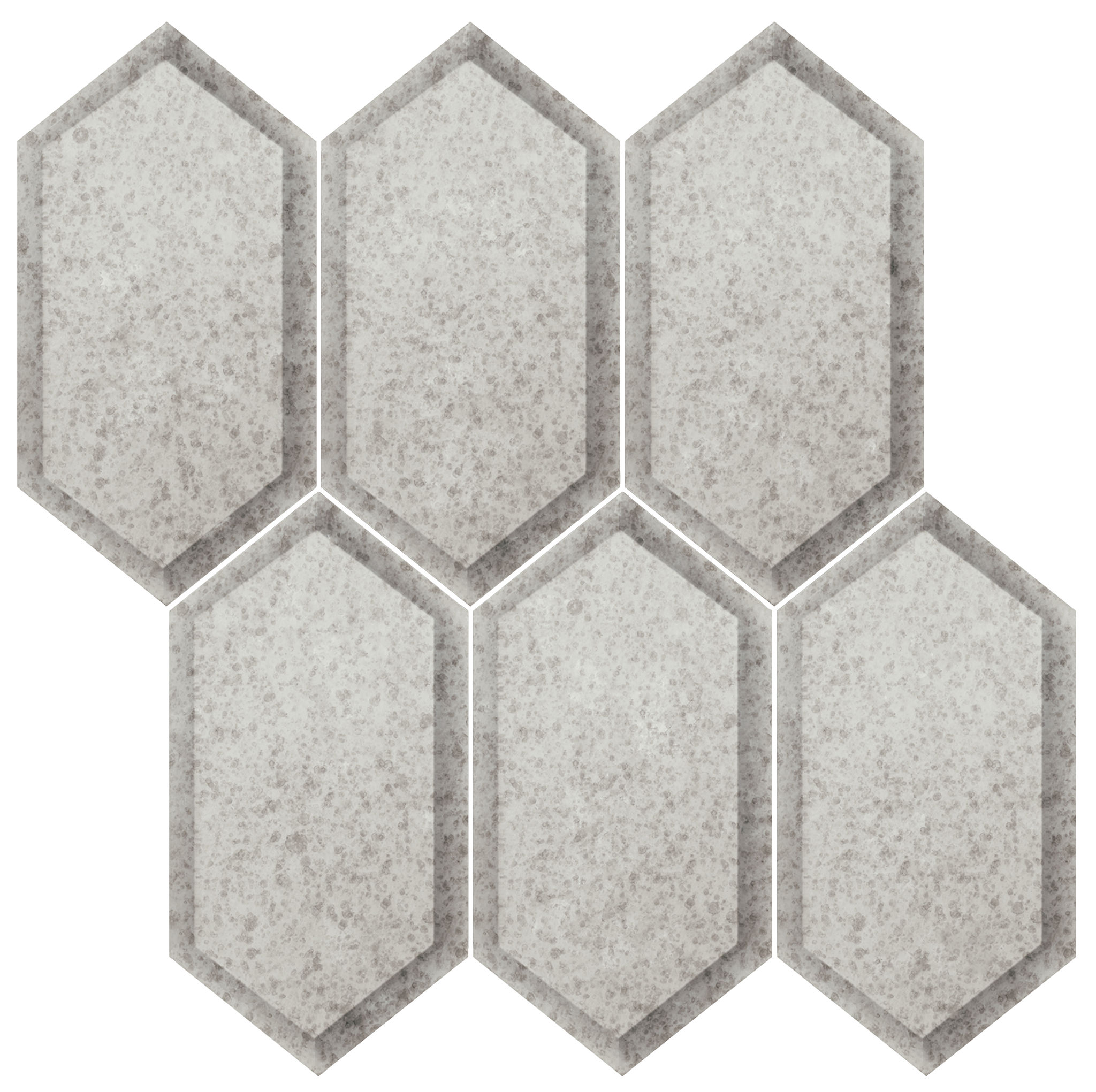 Obsidian Silver Beveled Hexagon Mosaic | Roma Tile NY