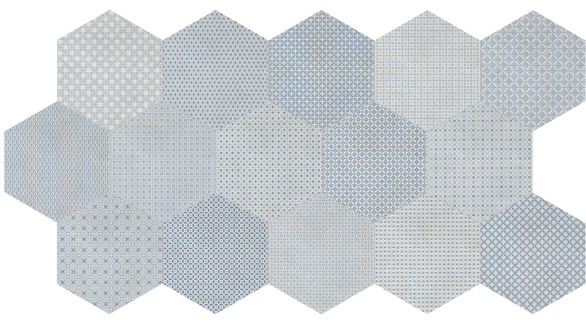 Tapestri 8.5 Denim Blend Hexagon | Roma Tile NY