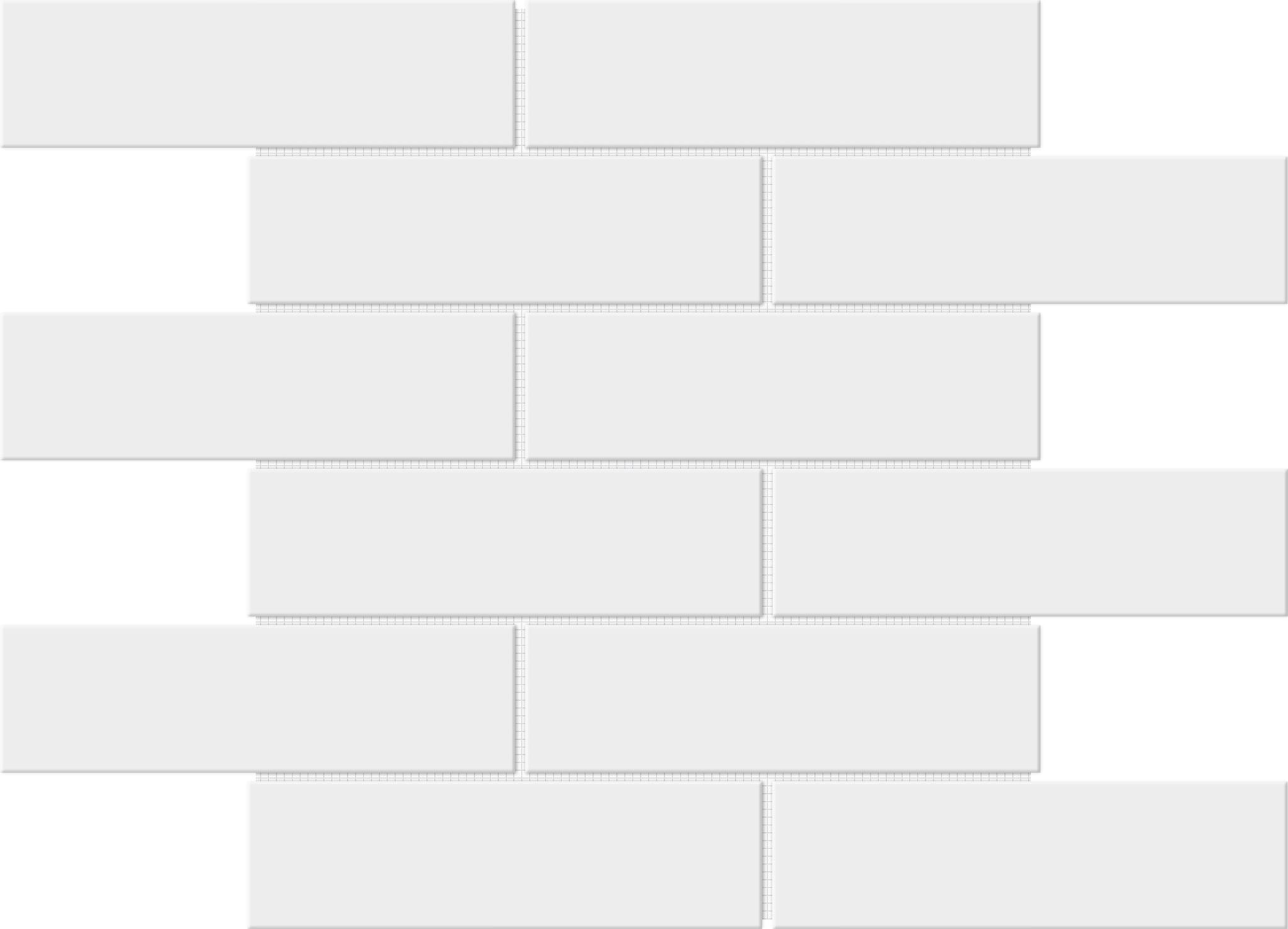 White Brick Pattern Glossy Glazed Ceramic 2"x6" | Roma Tile NY