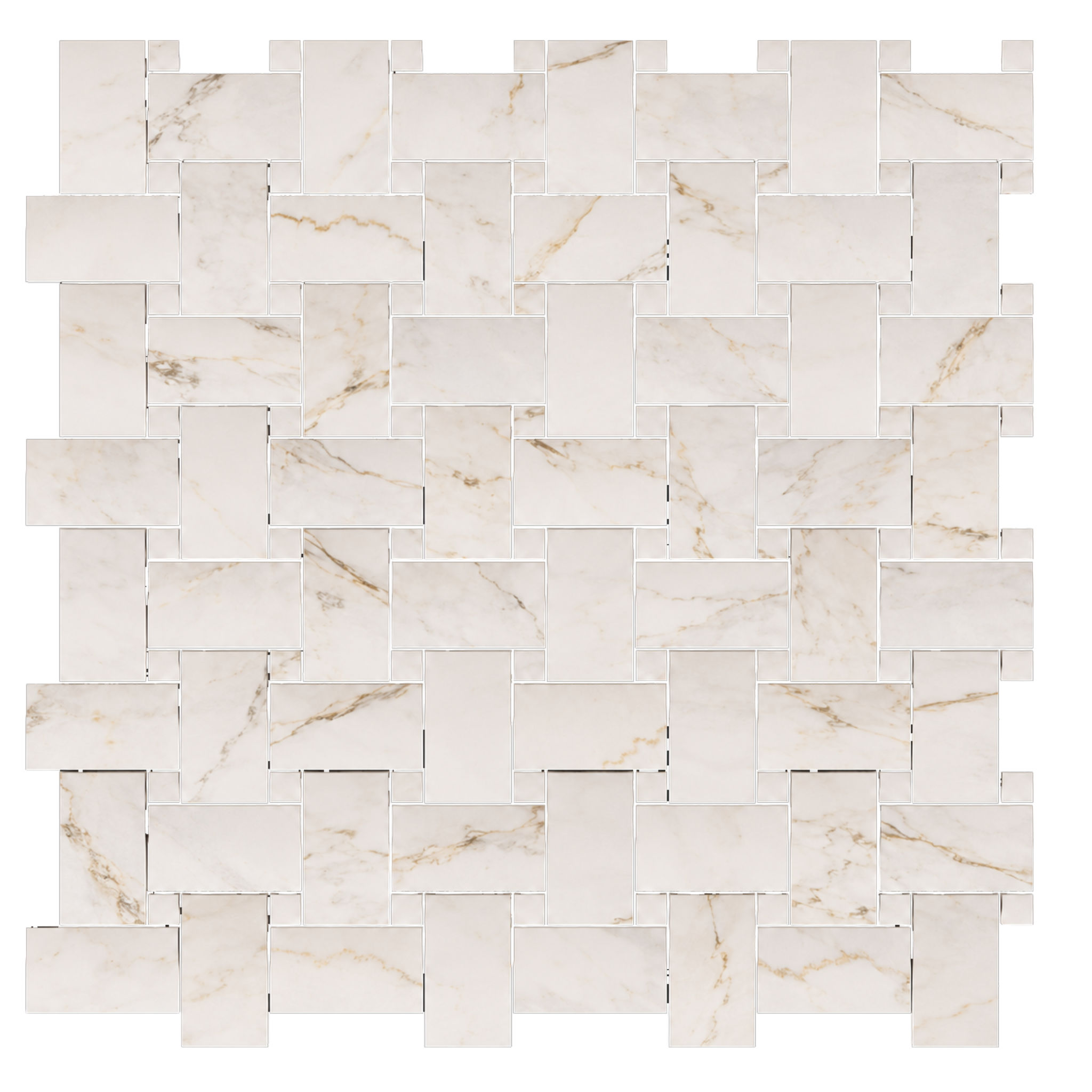 Treasure II Perfect Calacatta 1x2 Basketweave | Roma Tile NY