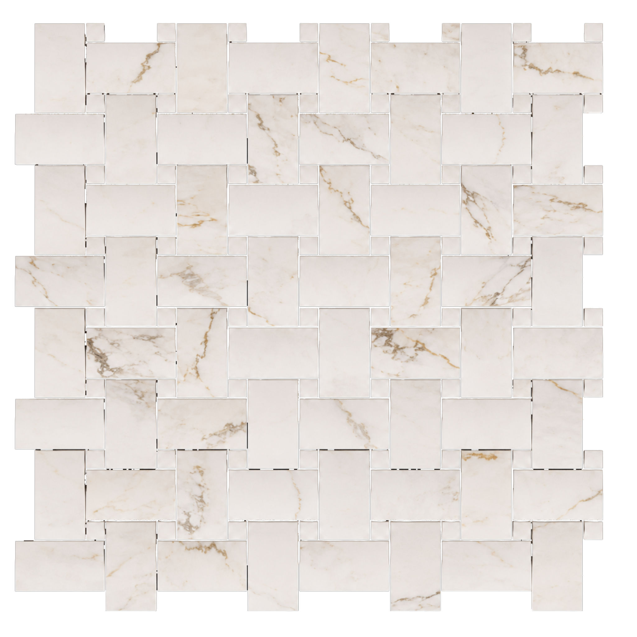 Treasure II Perfect Calacatta 1x2 Basketweave | Roma Tile NY