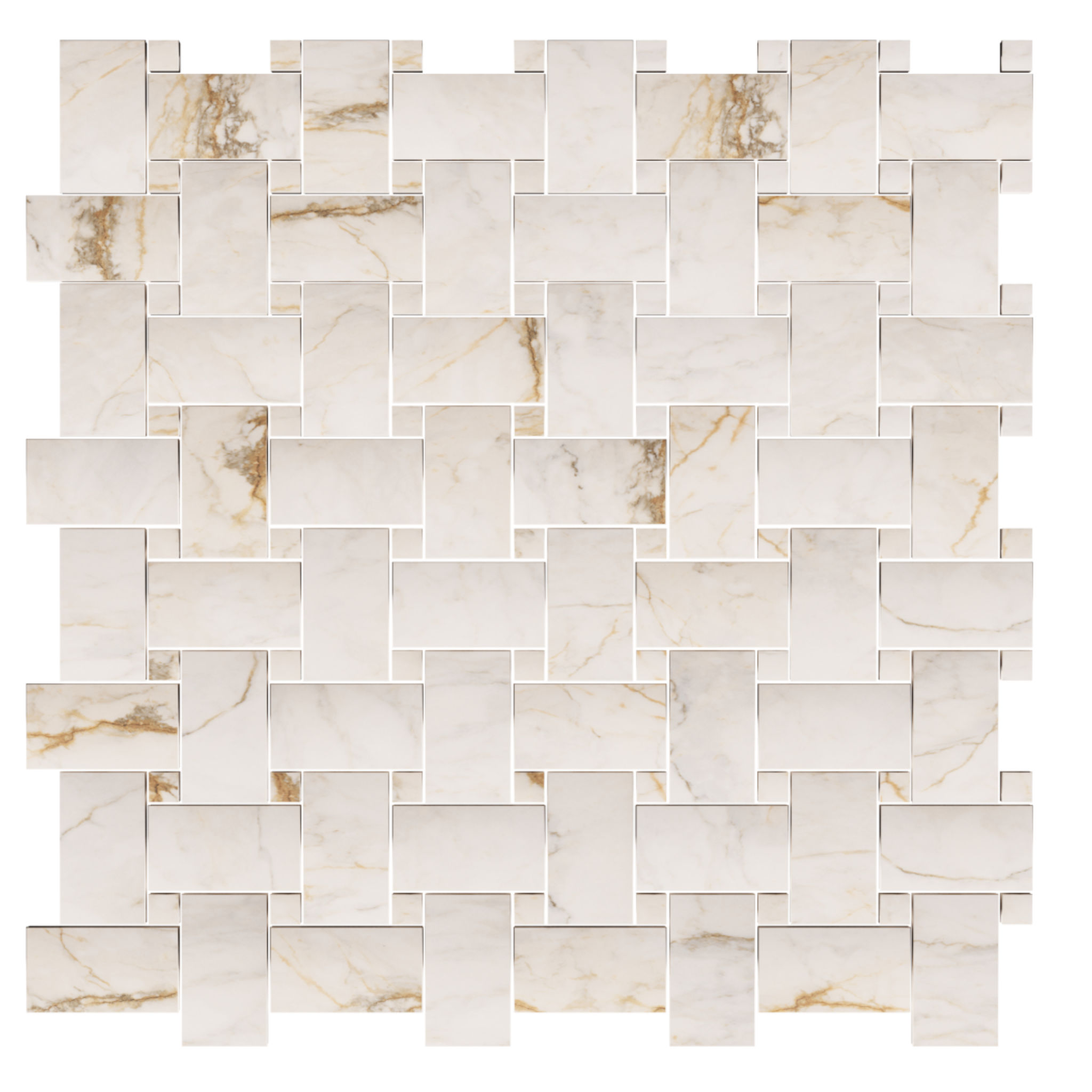 Treasure II Perfect Calacatta 1x2 Basketweave | Roma Tile NY