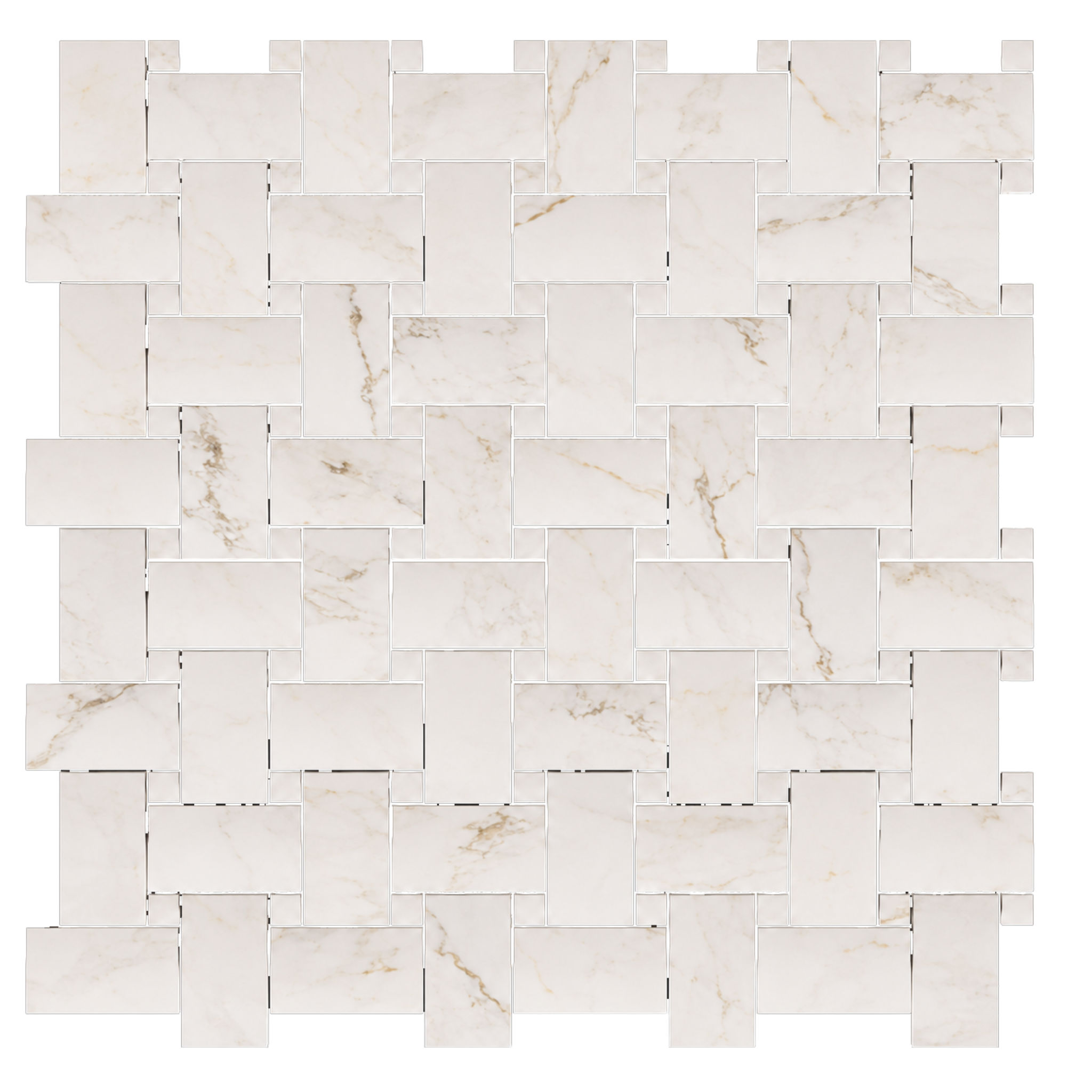 Treasure II Perfect Calacatta 1x2 Basketweave | Roma Tile NY