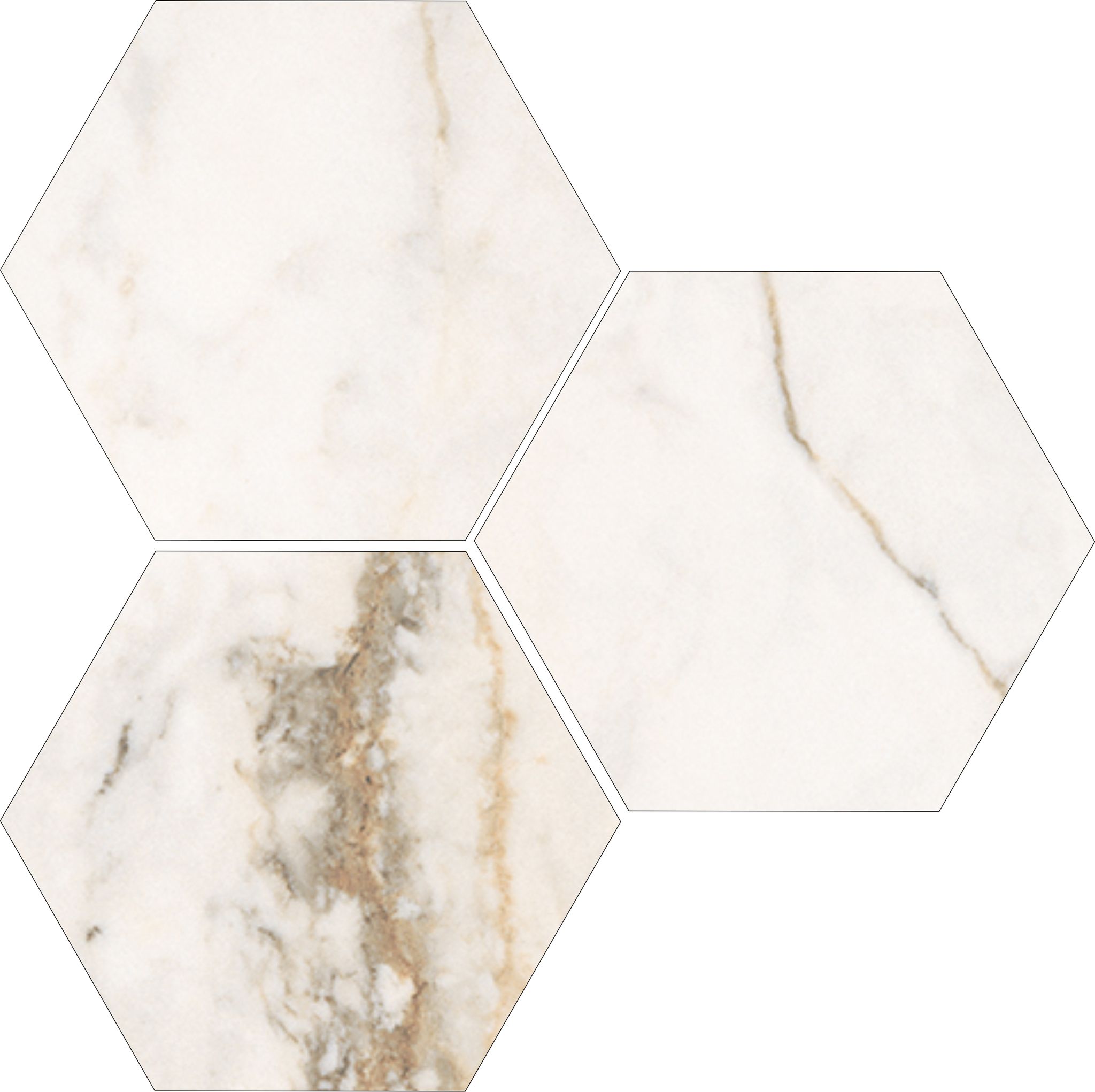 Treasure II Perfect Calacatta 6" Hex Carved | Roma Tile NY